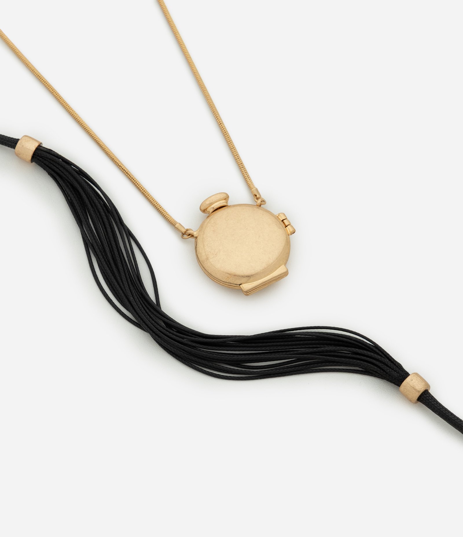 Colar em Camadas com Pingente Perfumeiro Dourado/Preto 1