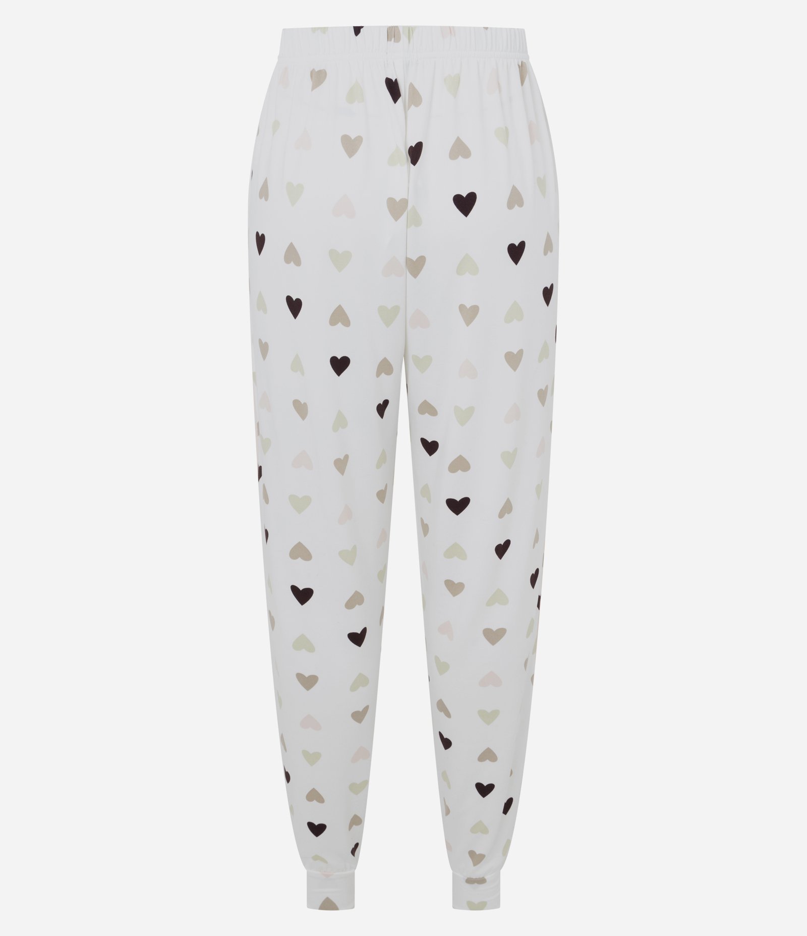 Calça de Pijama em Peach Touch com Estampa de Coração Branco 6