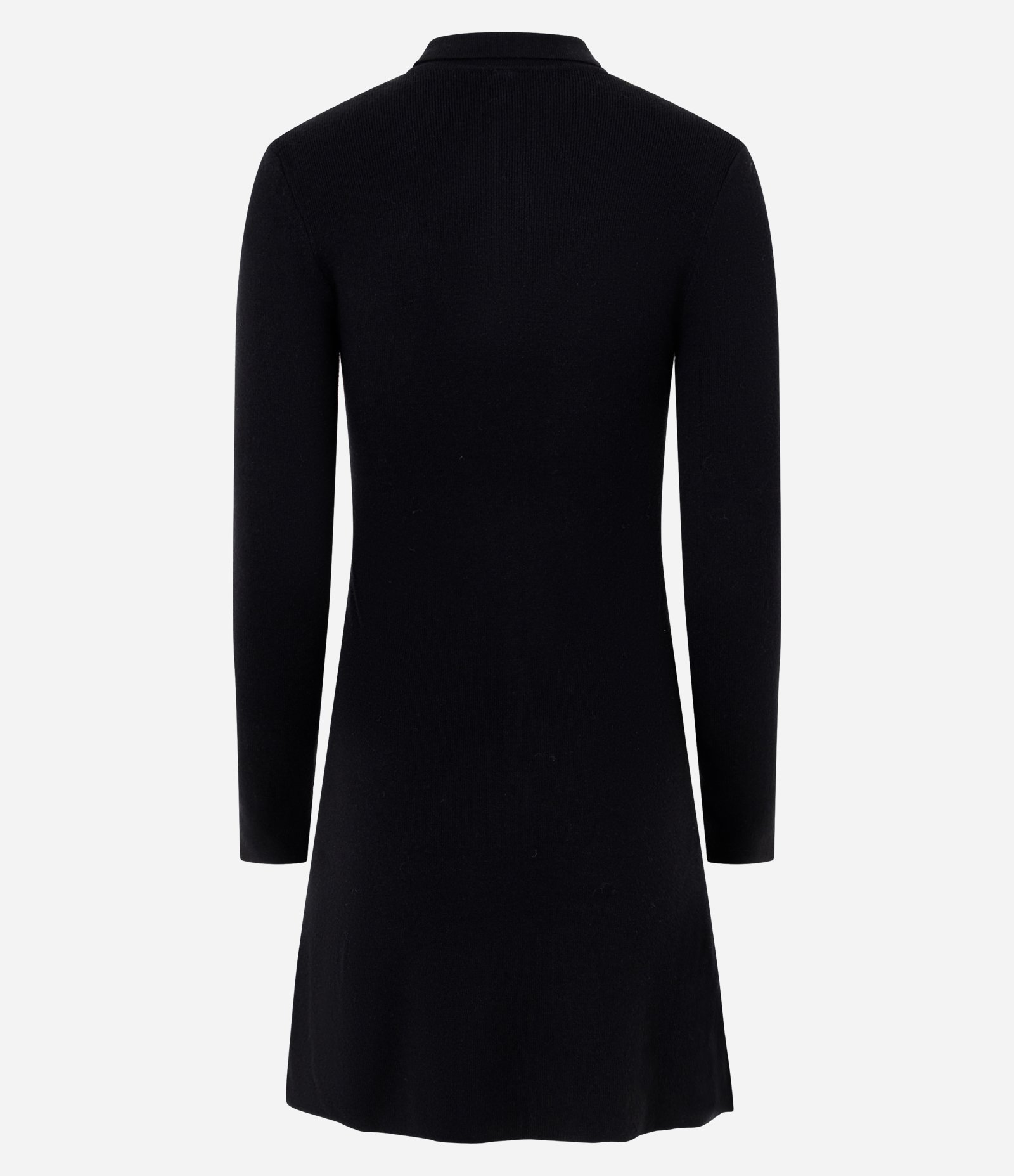 Vestido Curto em Tricô com Gola Polo Preto 3