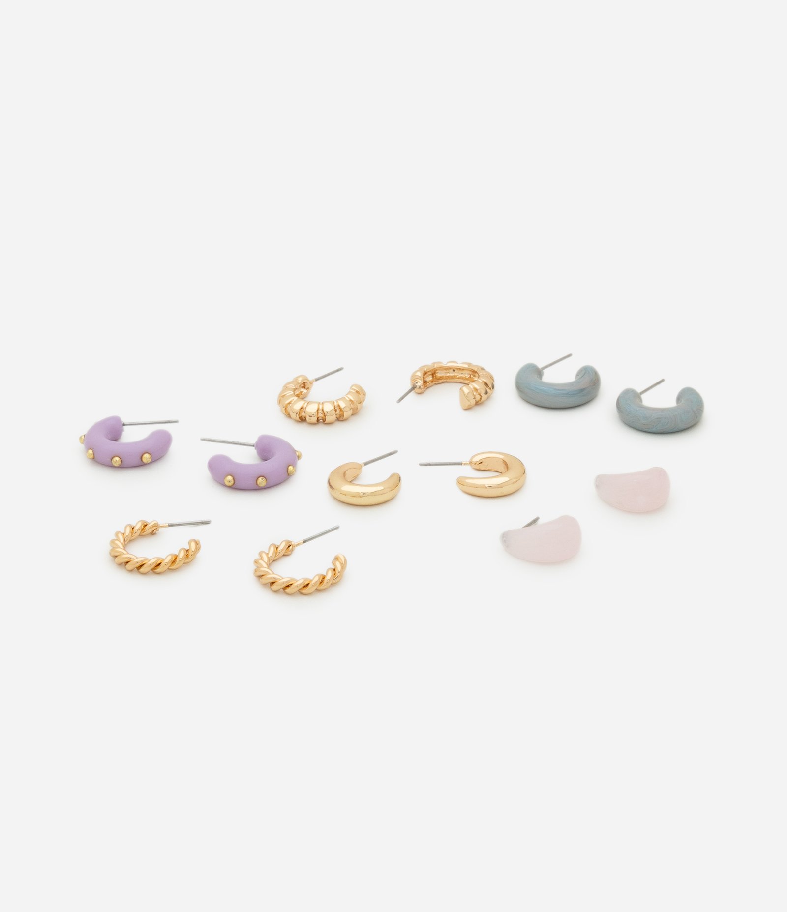 Kit 06 Argolas Coloridas Texturizadas Multicores 2