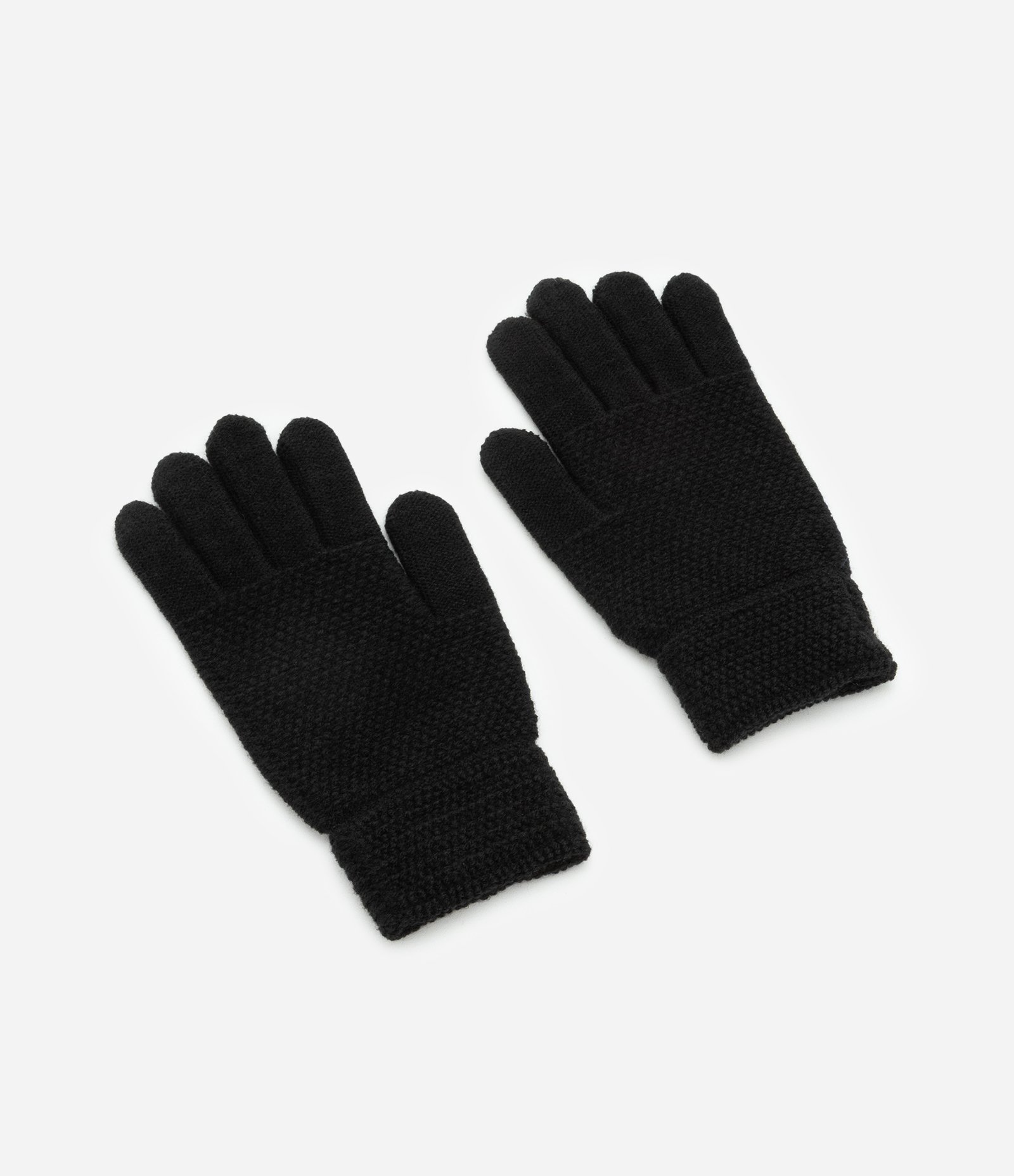Luva com Efeito Tricô Texturizada Preto 1