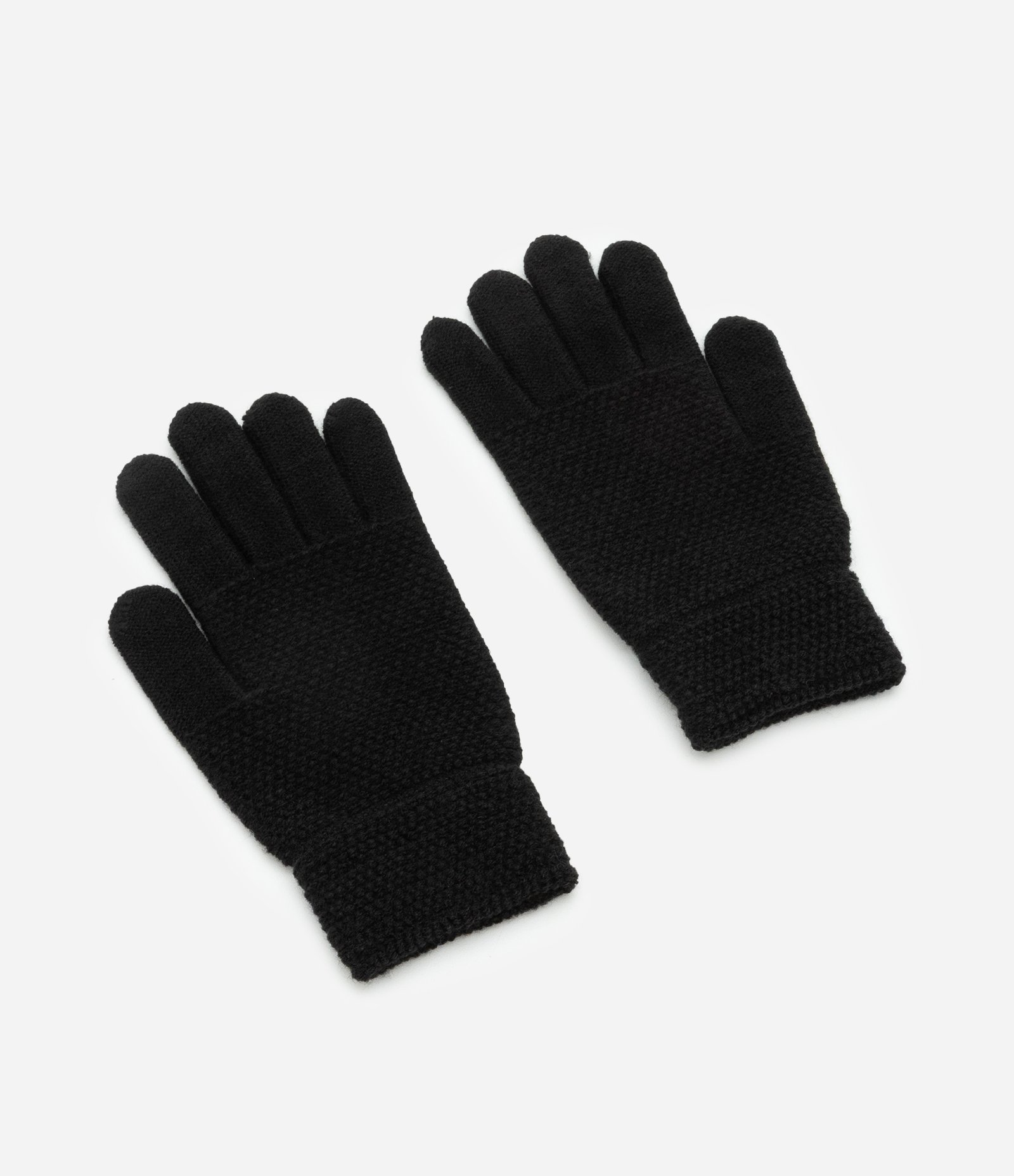 Luva com Efeito Tricô Texturizada Preto 2