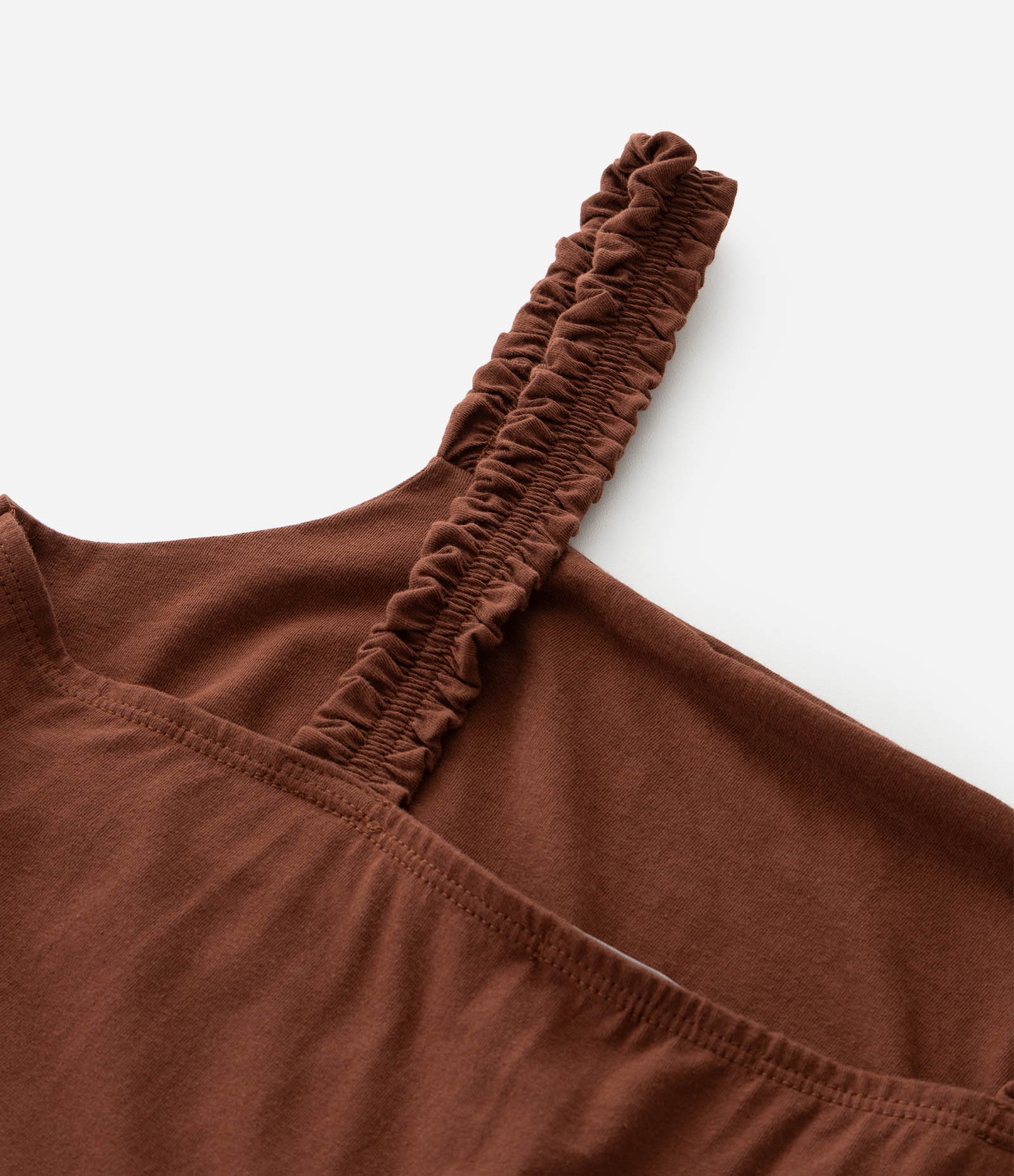 Vestido Midi em Algodão com Babados Curve & Plus Size Marrom 8