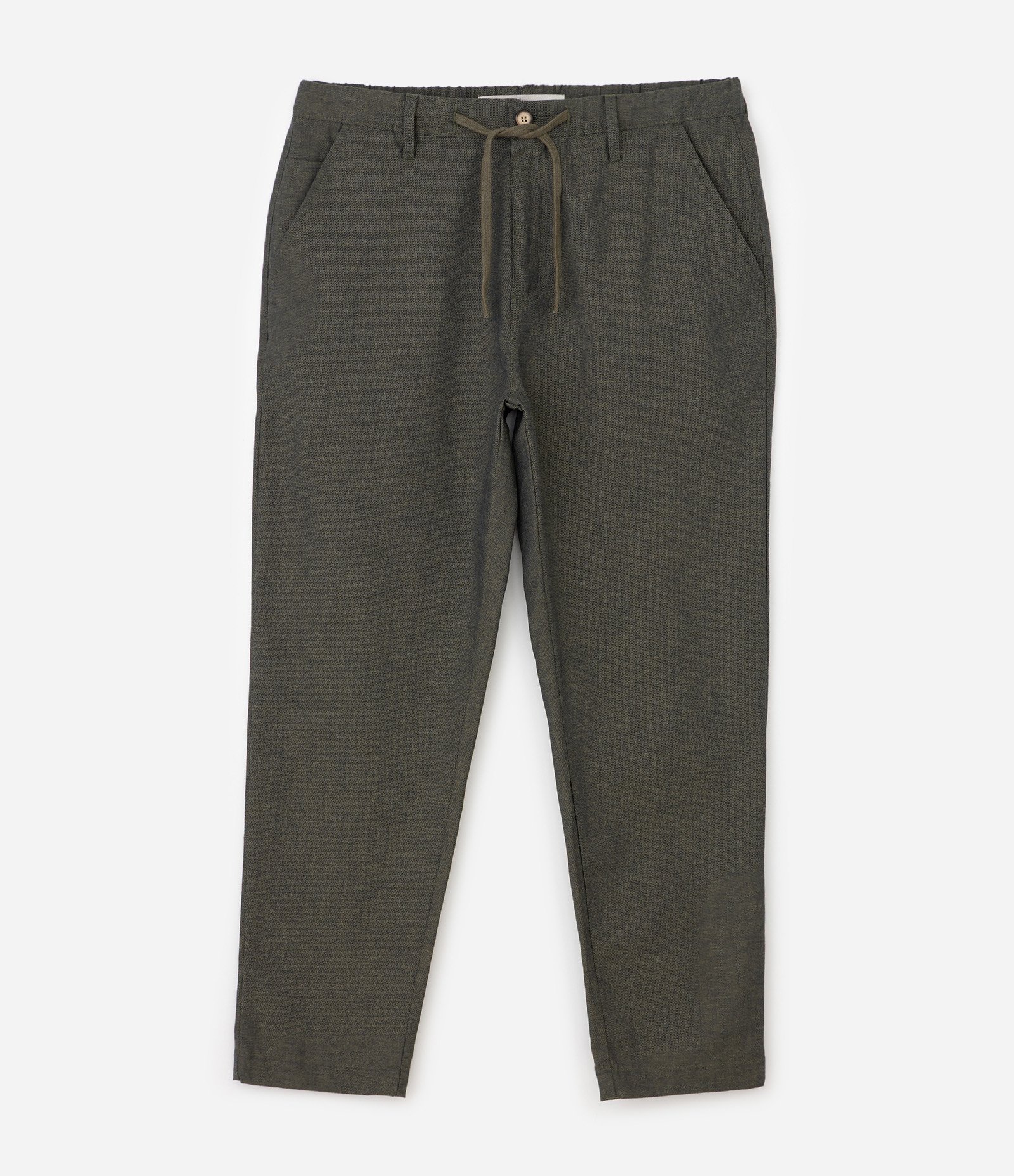 Calça Relaxed Oxford em Algodão Verde Acinzentado 6