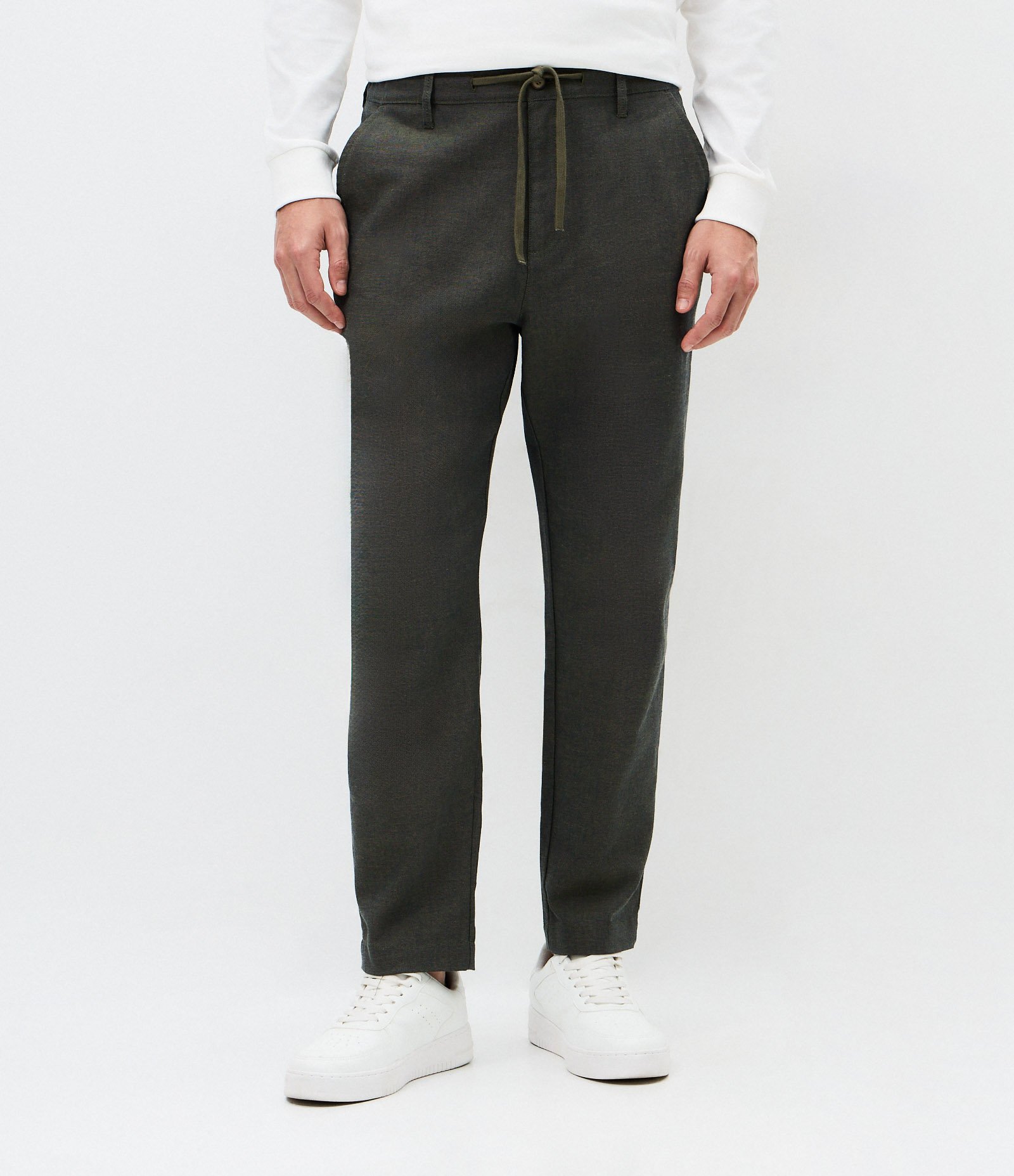 Calça Relaxed Oxford em Algodão Verde Acinzentado 2