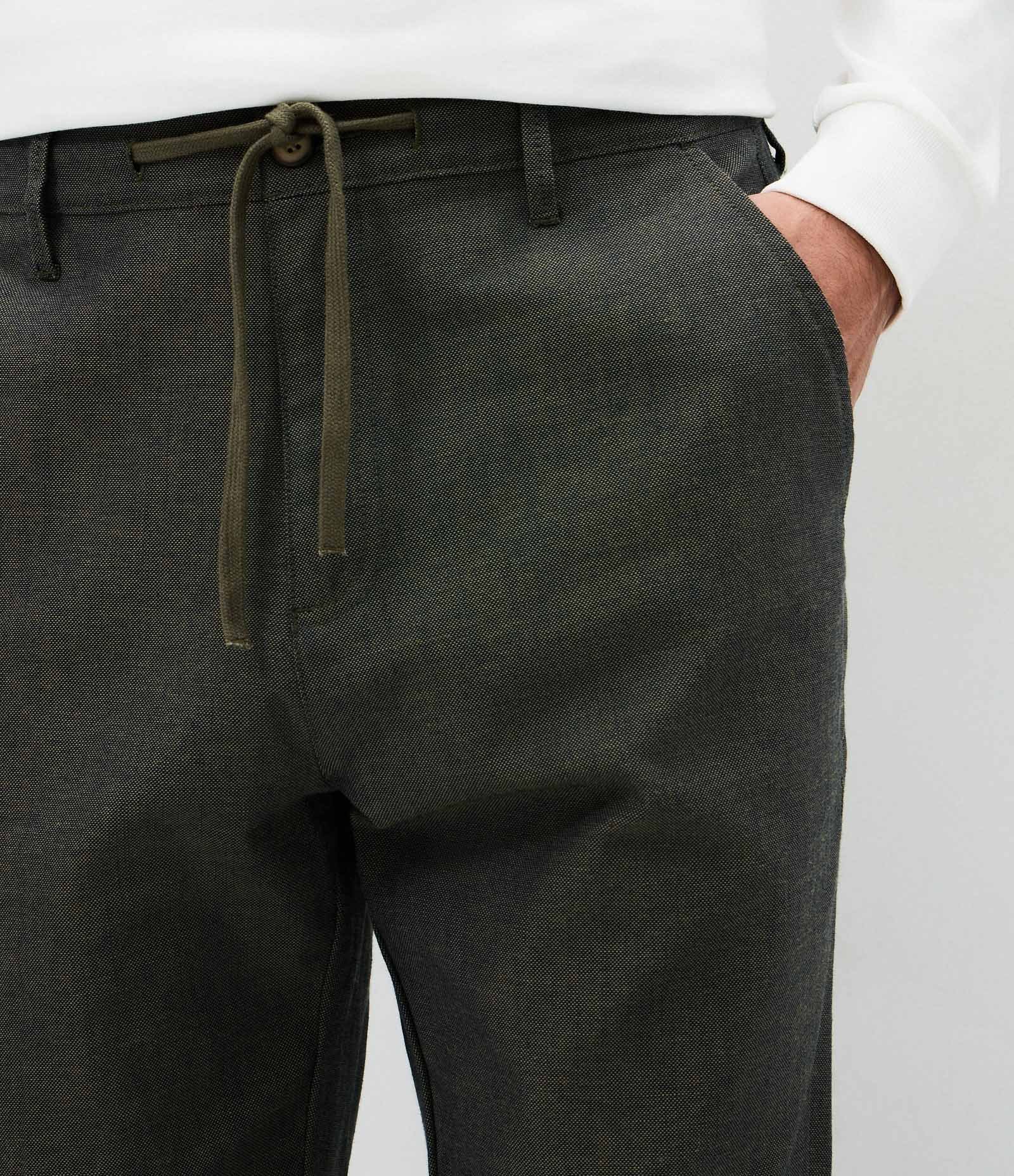 Calça Relaxed Oxford em Algodão Verde Acinzentado 4