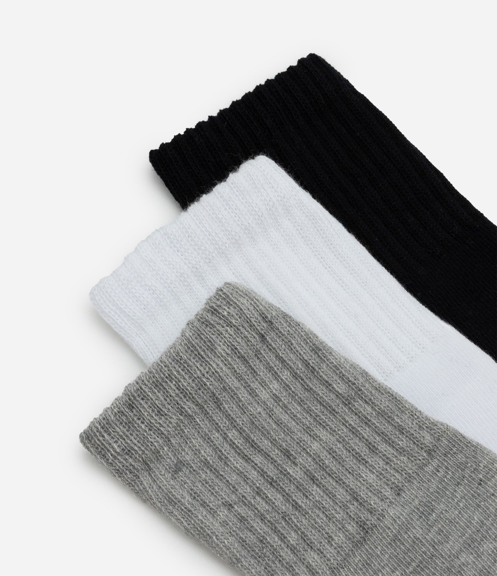 Kit 03 Meias Infantis Lupo - Tam 19 a 34 Cinza/Branco/Preto 3