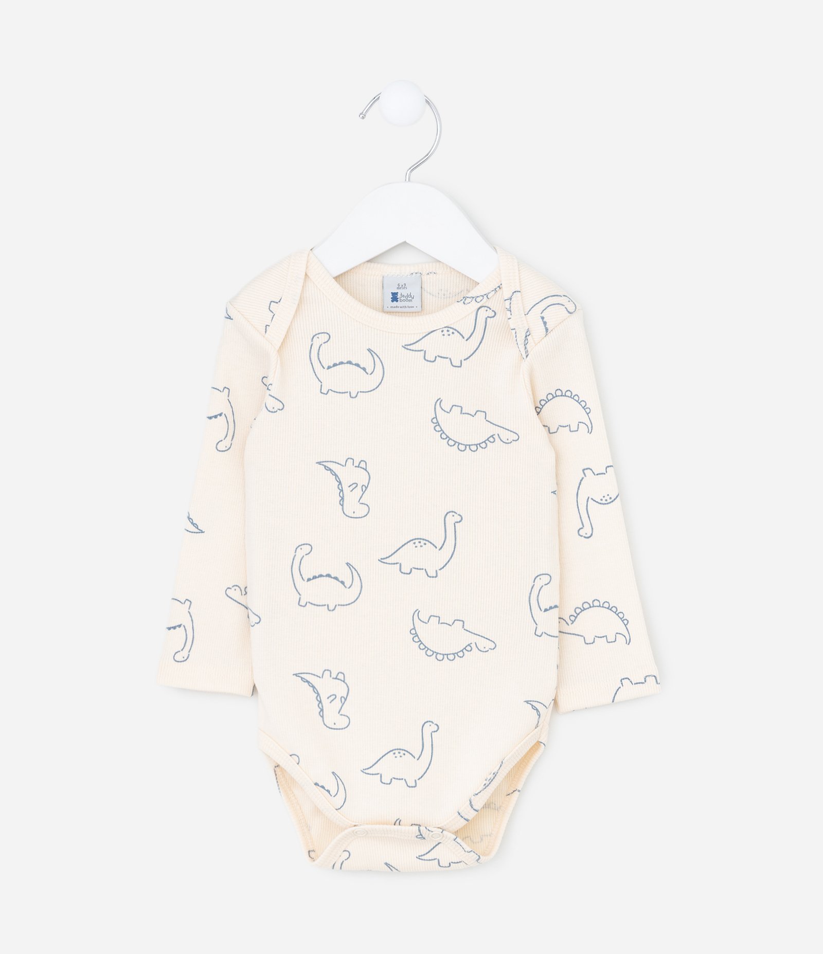 Body Infantil com Estampa de Dinossauros – Tam RN a 24 Meses Off White 1