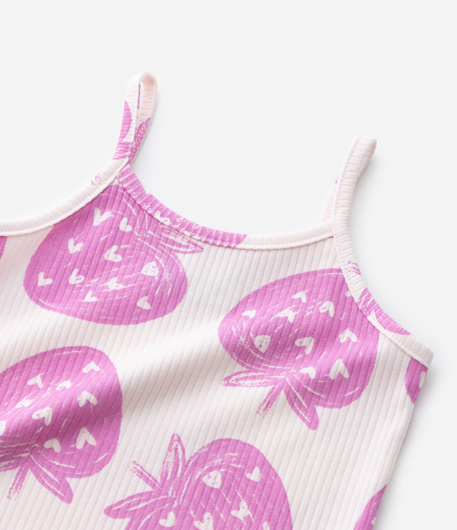 Regata Infantil Canelada com Estampa de Morangos - Tam 1 a 6 anos Rosa 4