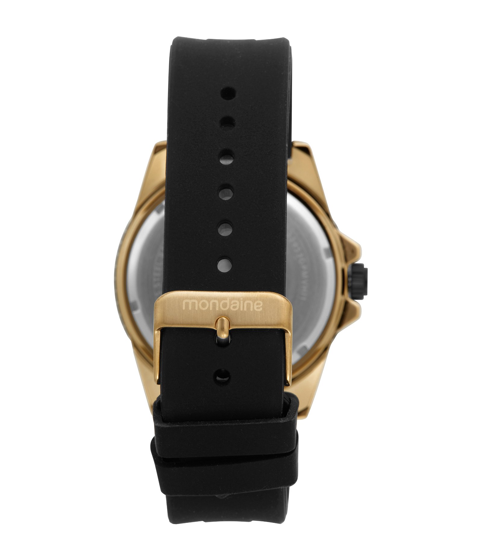 Relógio Silicone Masculino Analógico Com Caixa Em Metal E Pulseira Em Silicone Mondaine Preto 3