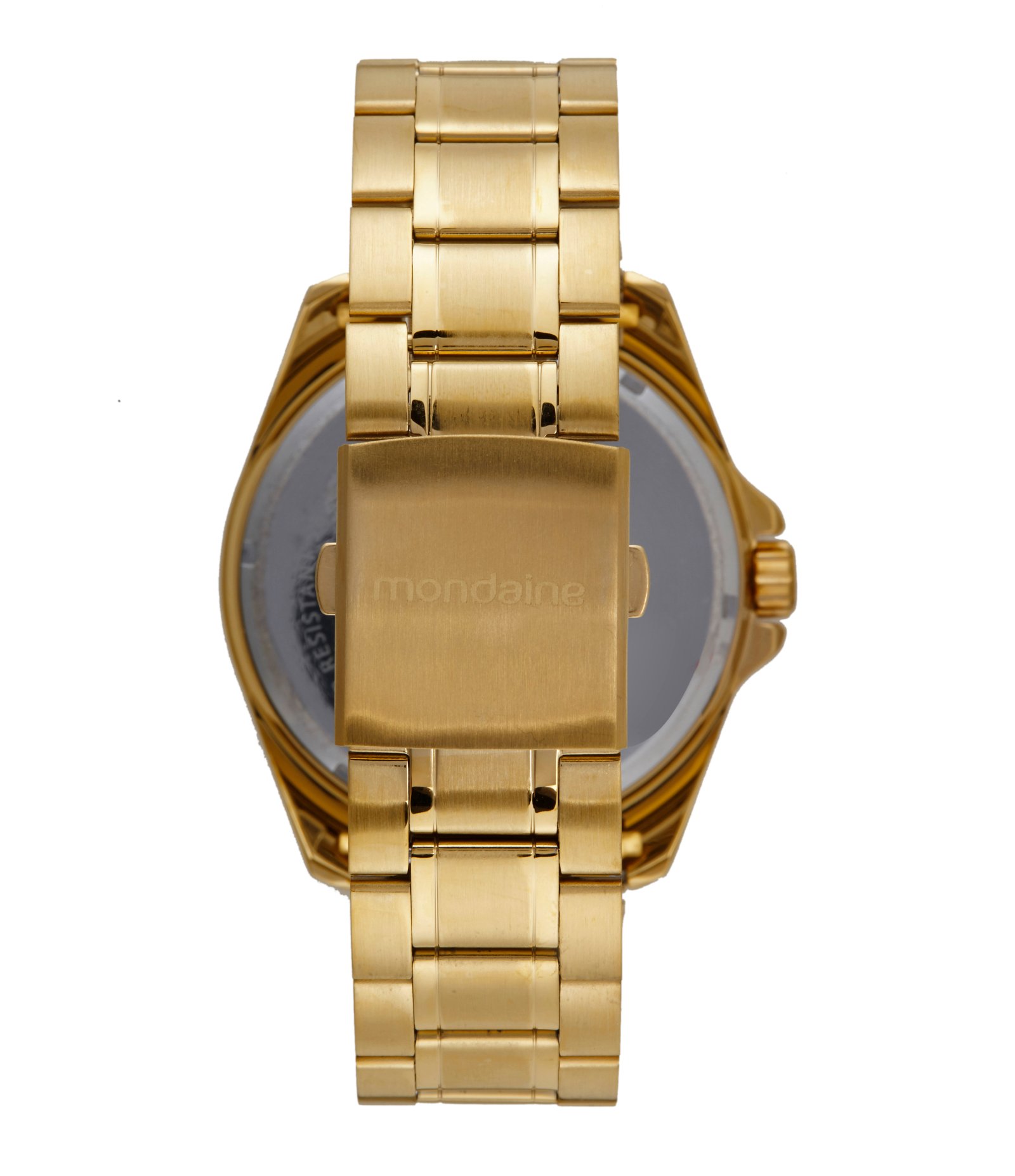 Relógio Aço Masculino Analógico Com Caixa Em Metal E Pulseira Em Aço Mondaine Dourado 3