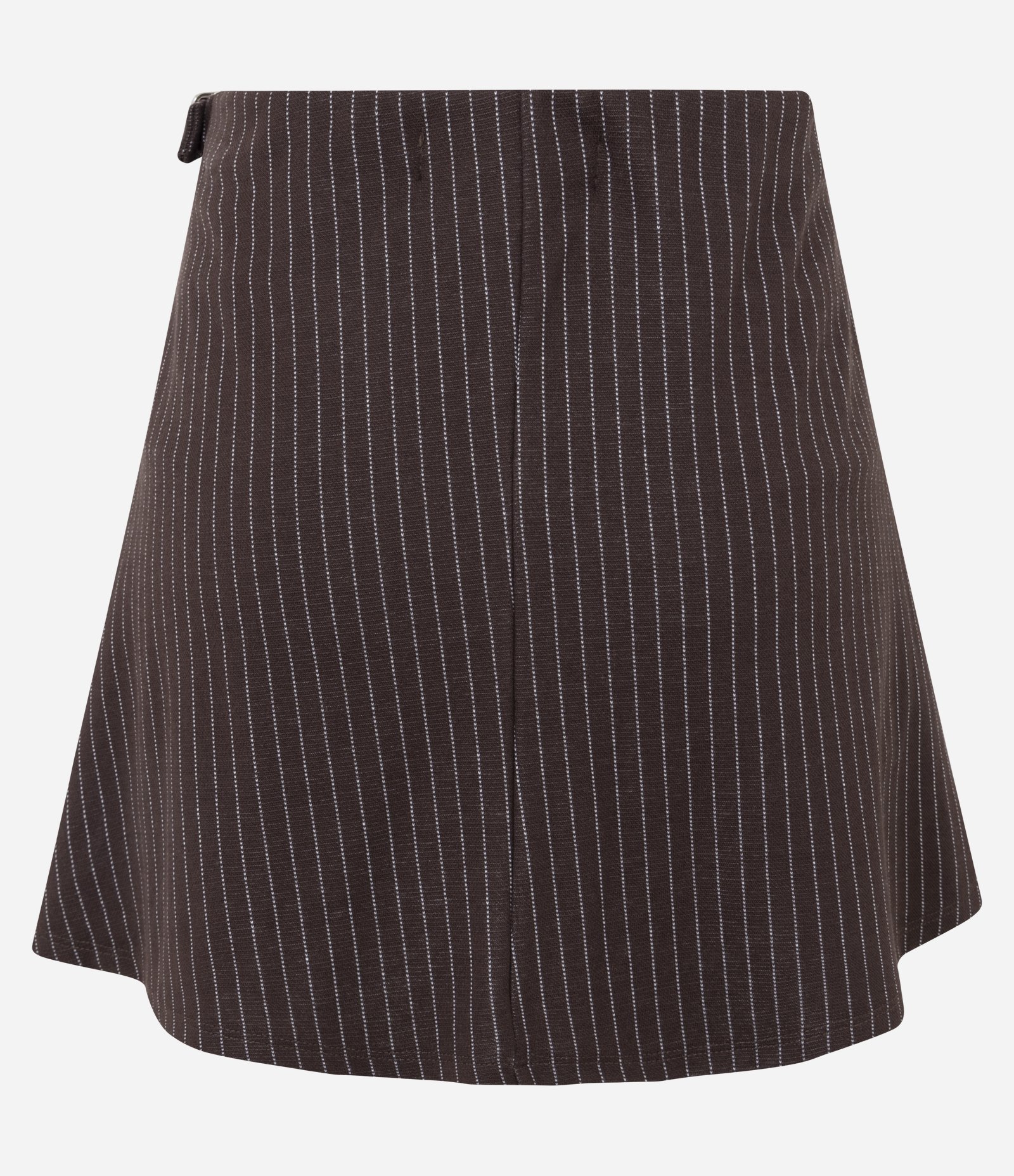 Short Saia Risca de Giz com Fivela Lateral Marrom 6