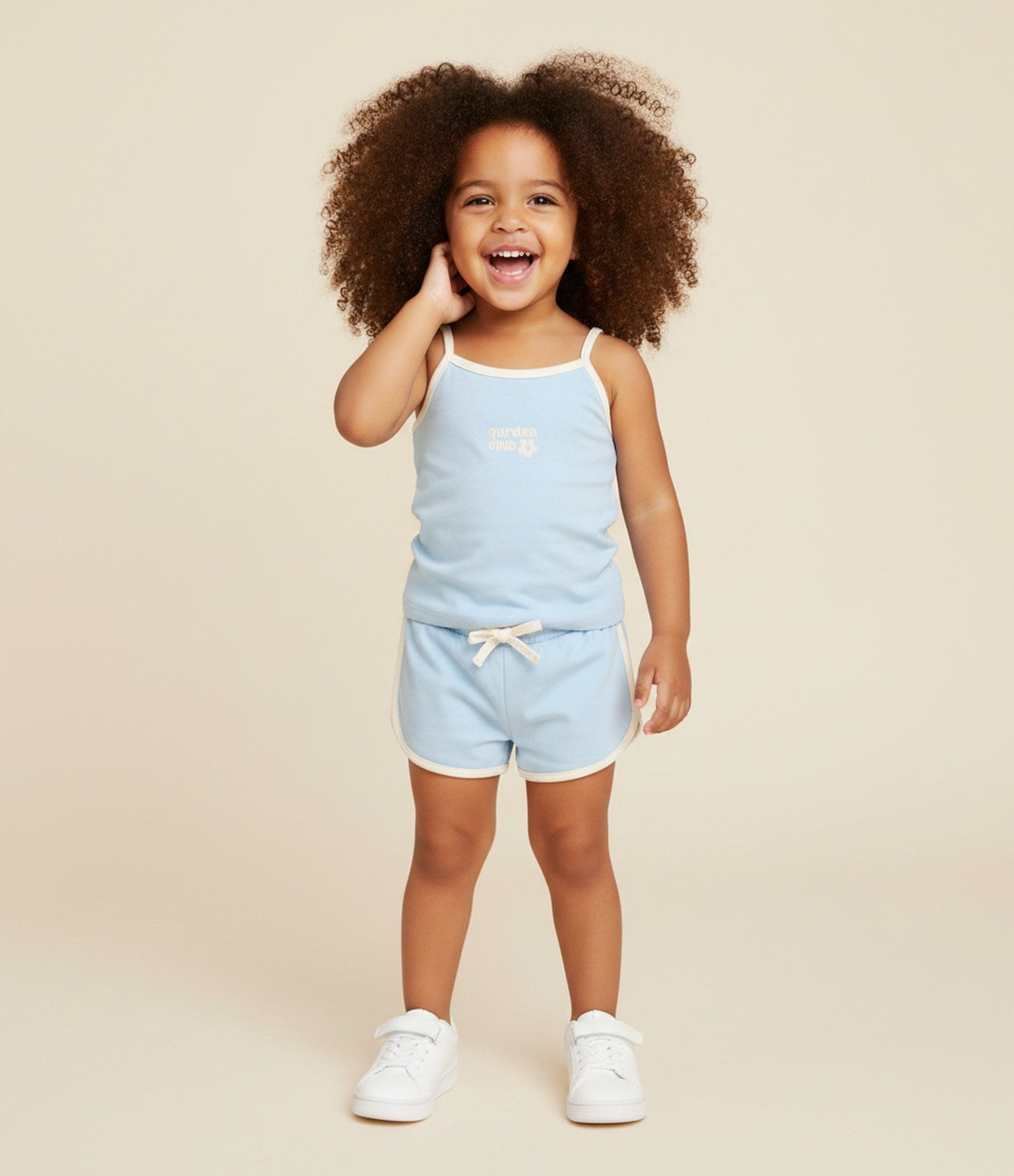 Short Infantil em Algodão com Viés Contrastante – Tam 1 a 6 Anos Azul 1