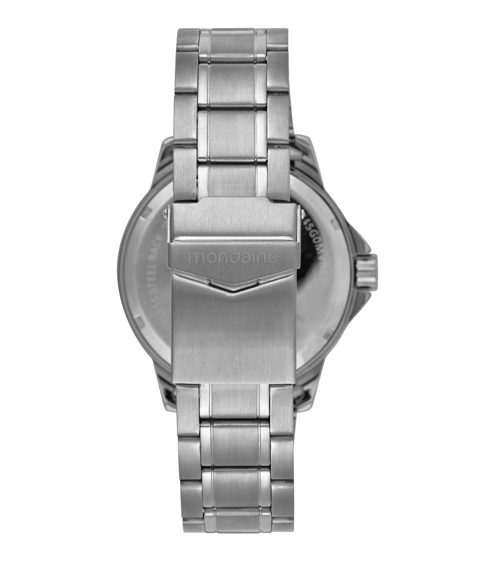 Relógio Aço Masculino Analógico Com Caixa Em Metal Cromado E Pulseira Em Aço Mondaine Prata 3