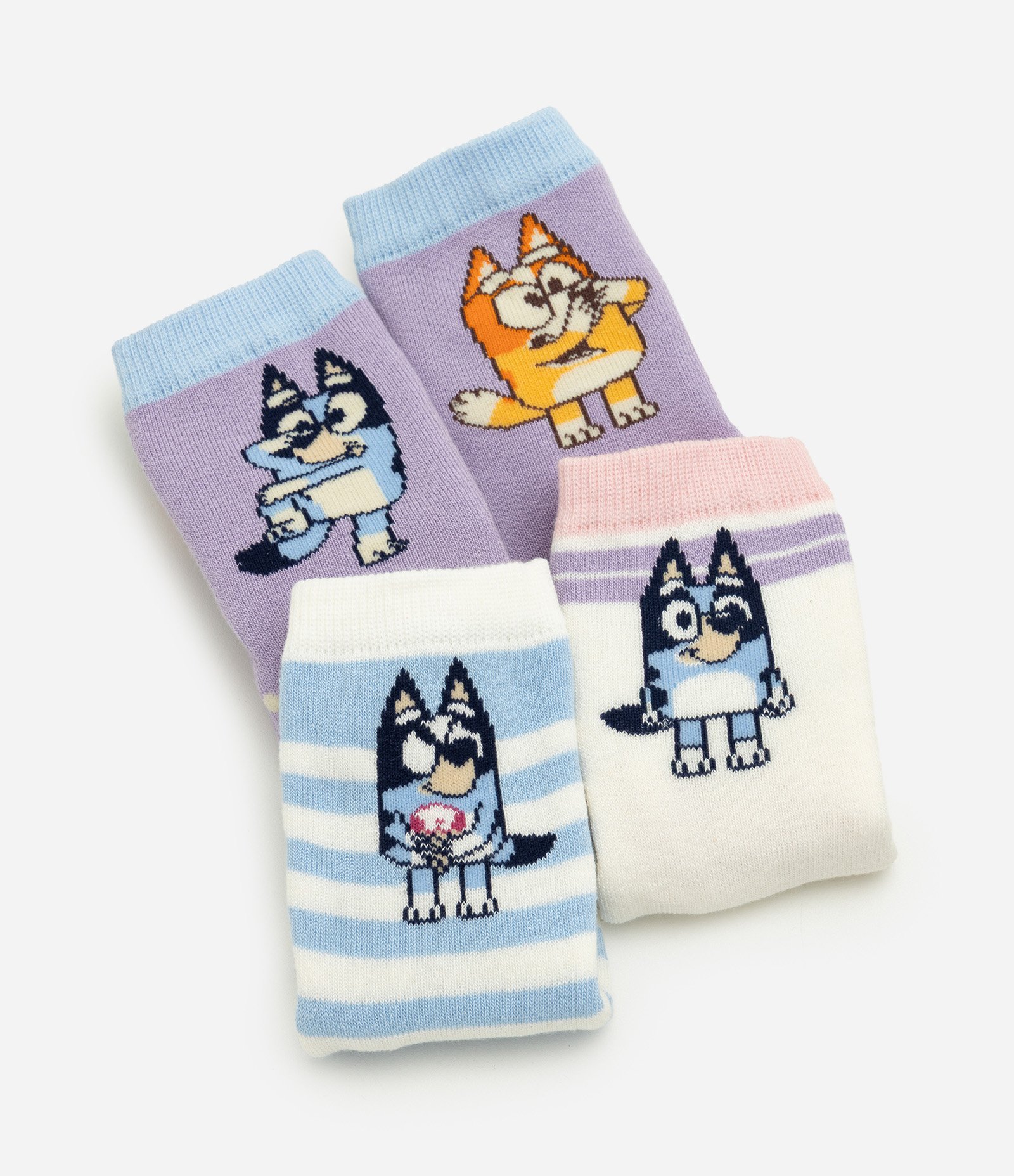 Kit 03 Pares Meia Infantil com Estampa Bluey – Tam 19 a 34 Multicores 1