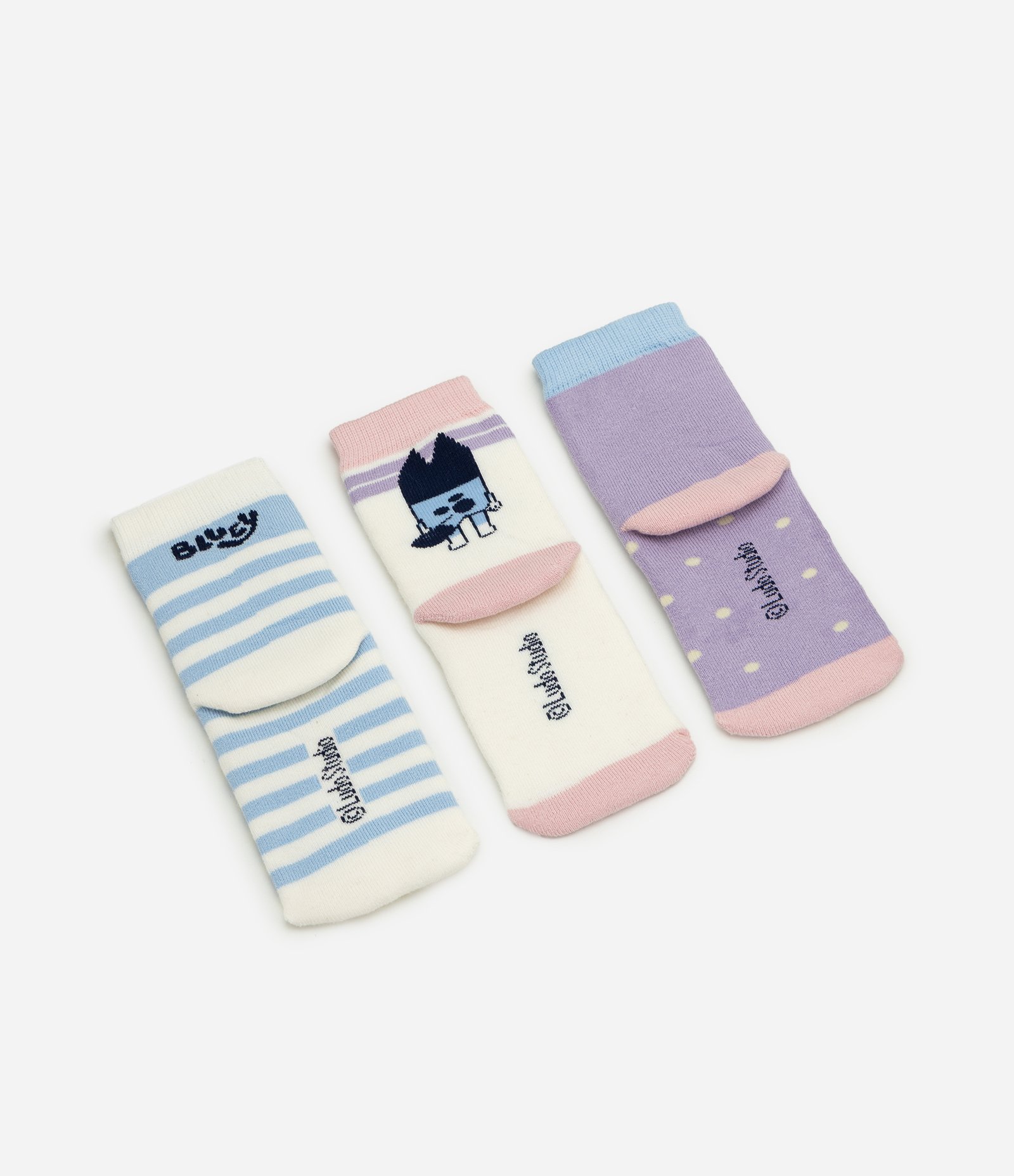 Kit 03 Pares Meia Infantil com Estampa Bluey – Tam 19 a 34 Multicores 3