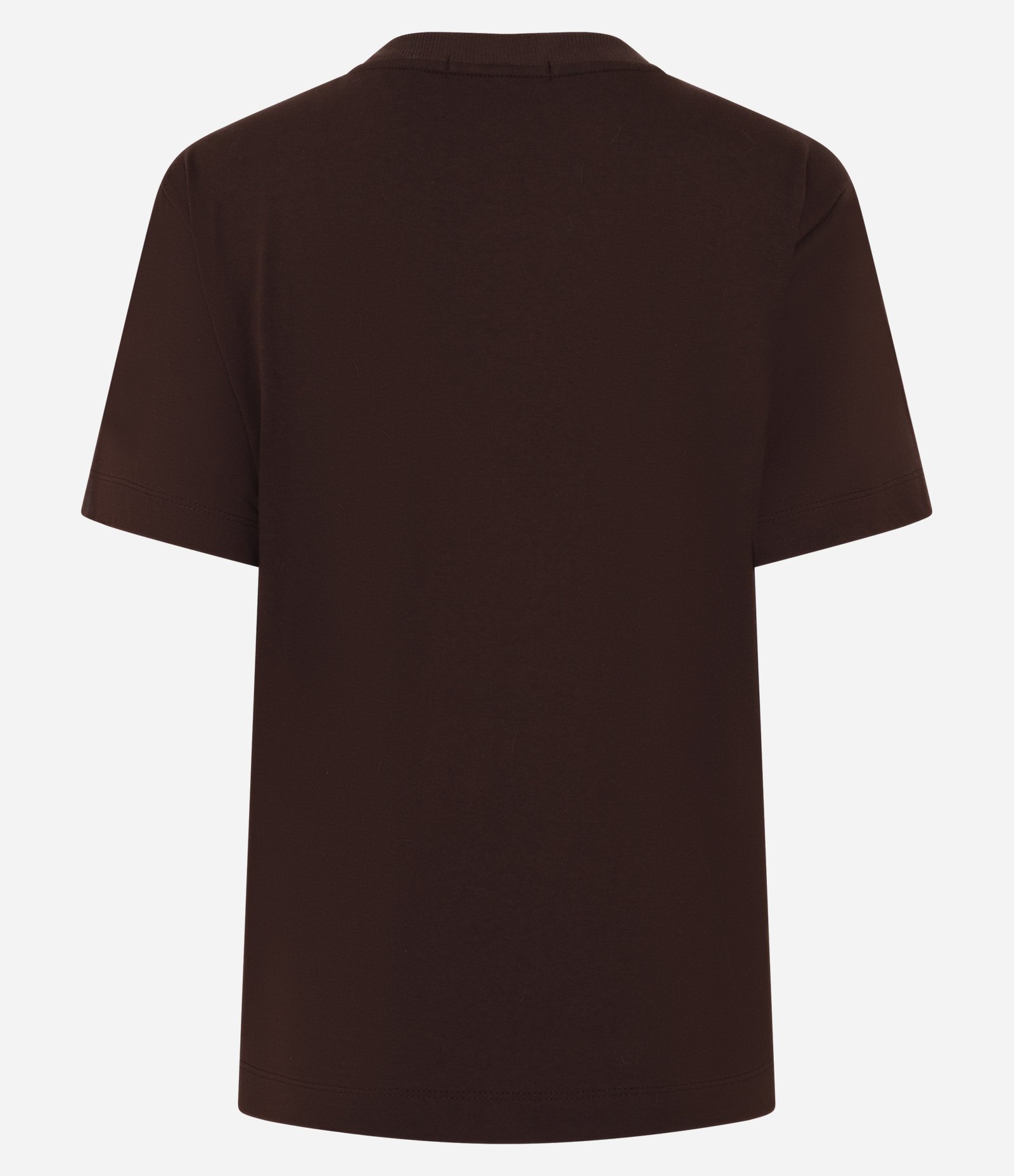Camiseta Manga Curta em Algodão com Paetê Bordado Marrom 6