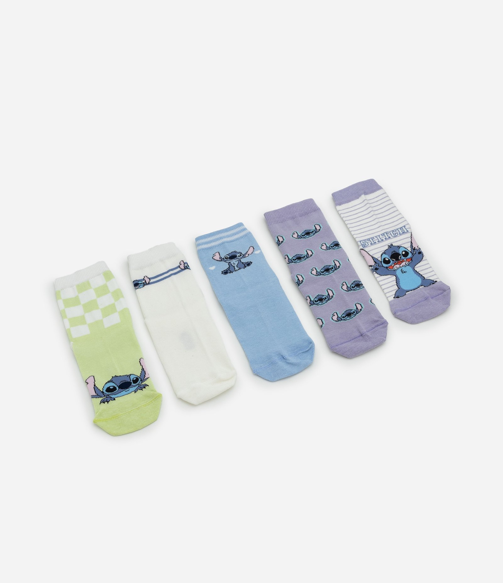 Kit 05 Meias Infantis com Estampa Stitch – Tam 19/22 a 31/34 Sortido 1