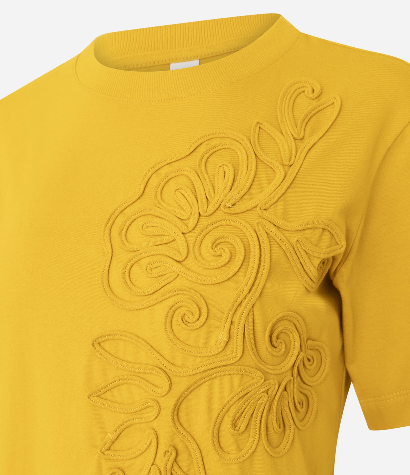 Camiseta em Algodão com Bordado Floral Amarelo 6