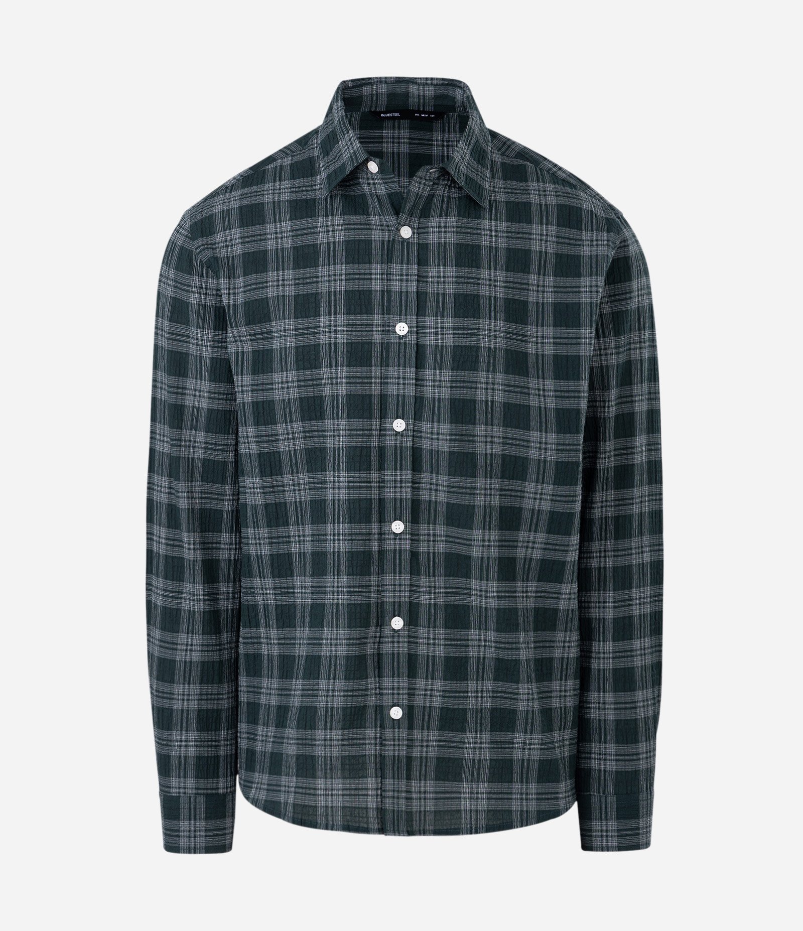 Camisa Manga Longa em Tricoline Xadrez Verde 3