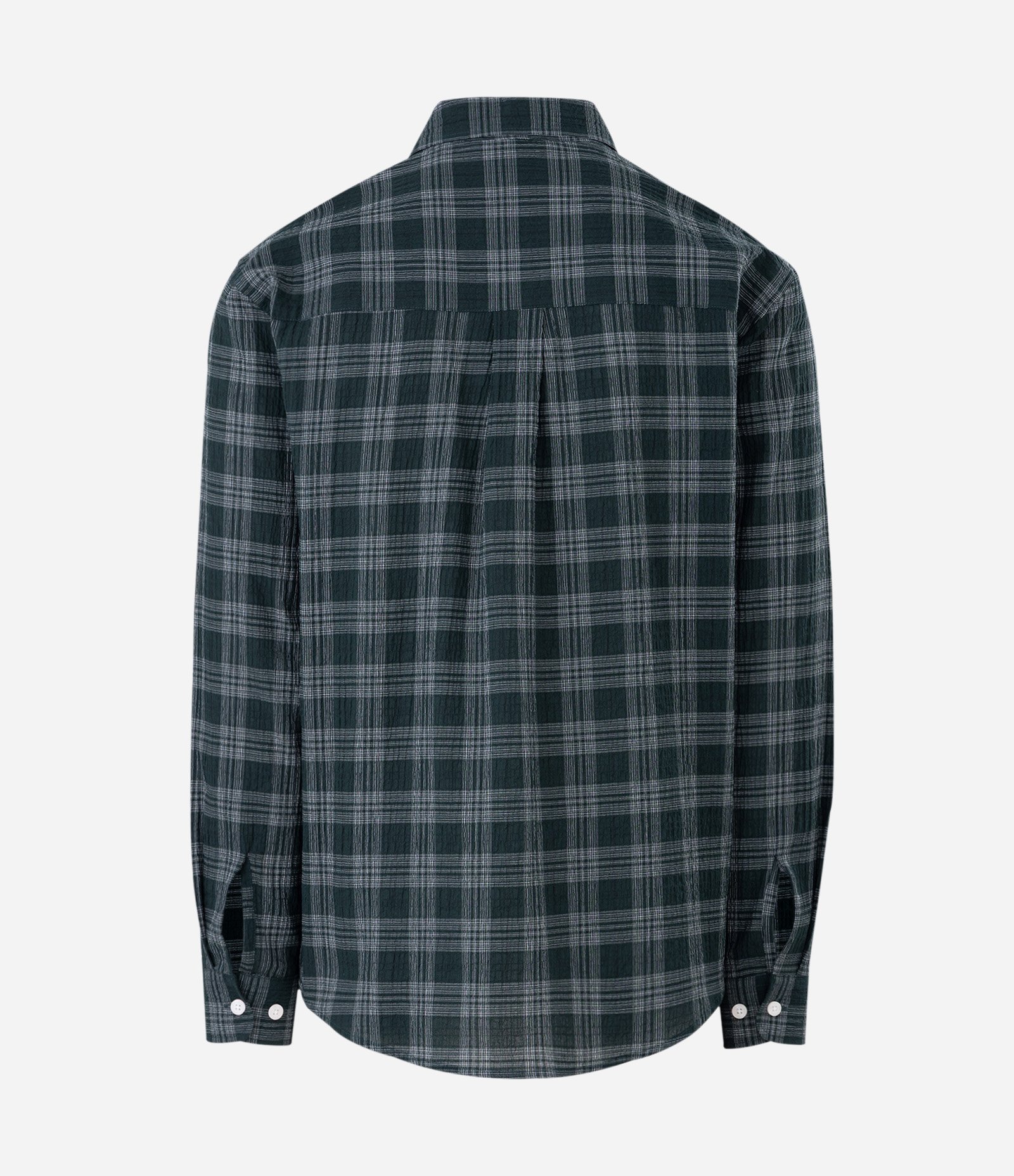 Camisa Manga Longa em Tricoline Xadrez Verde 4