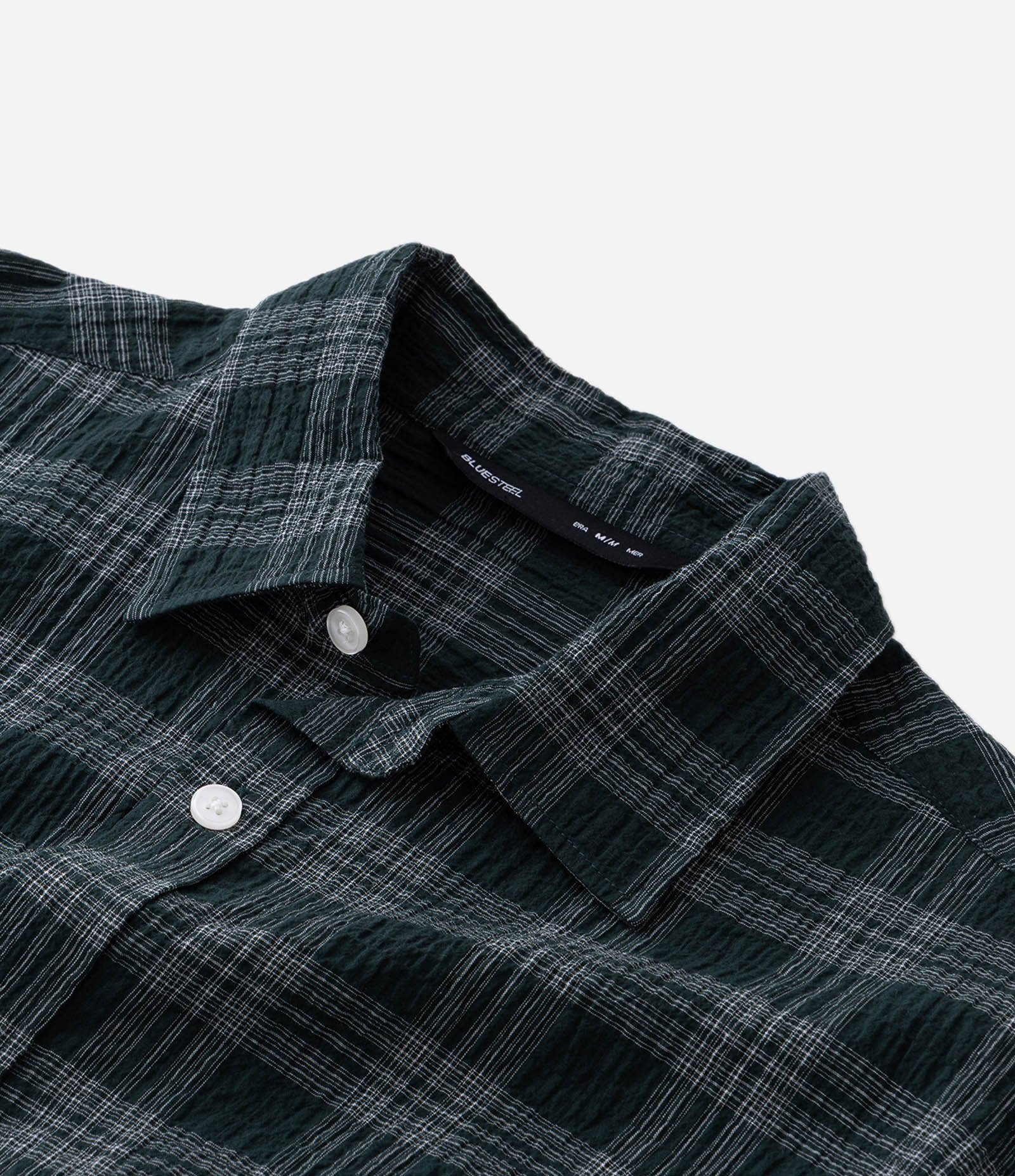 Camisa Manga Longa em Tricoline Xadrez Verde 7