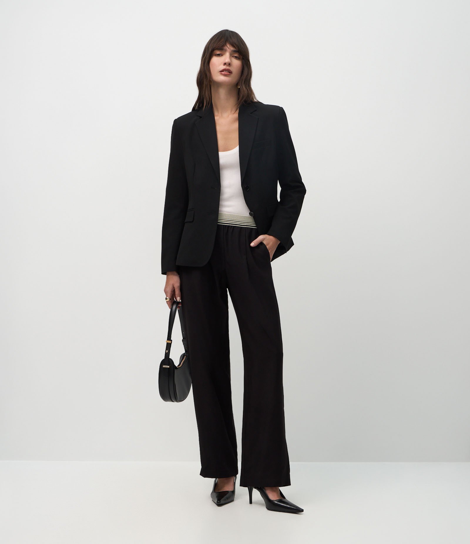 Blazer Alfaiatado com Gola Lapela Preto 2