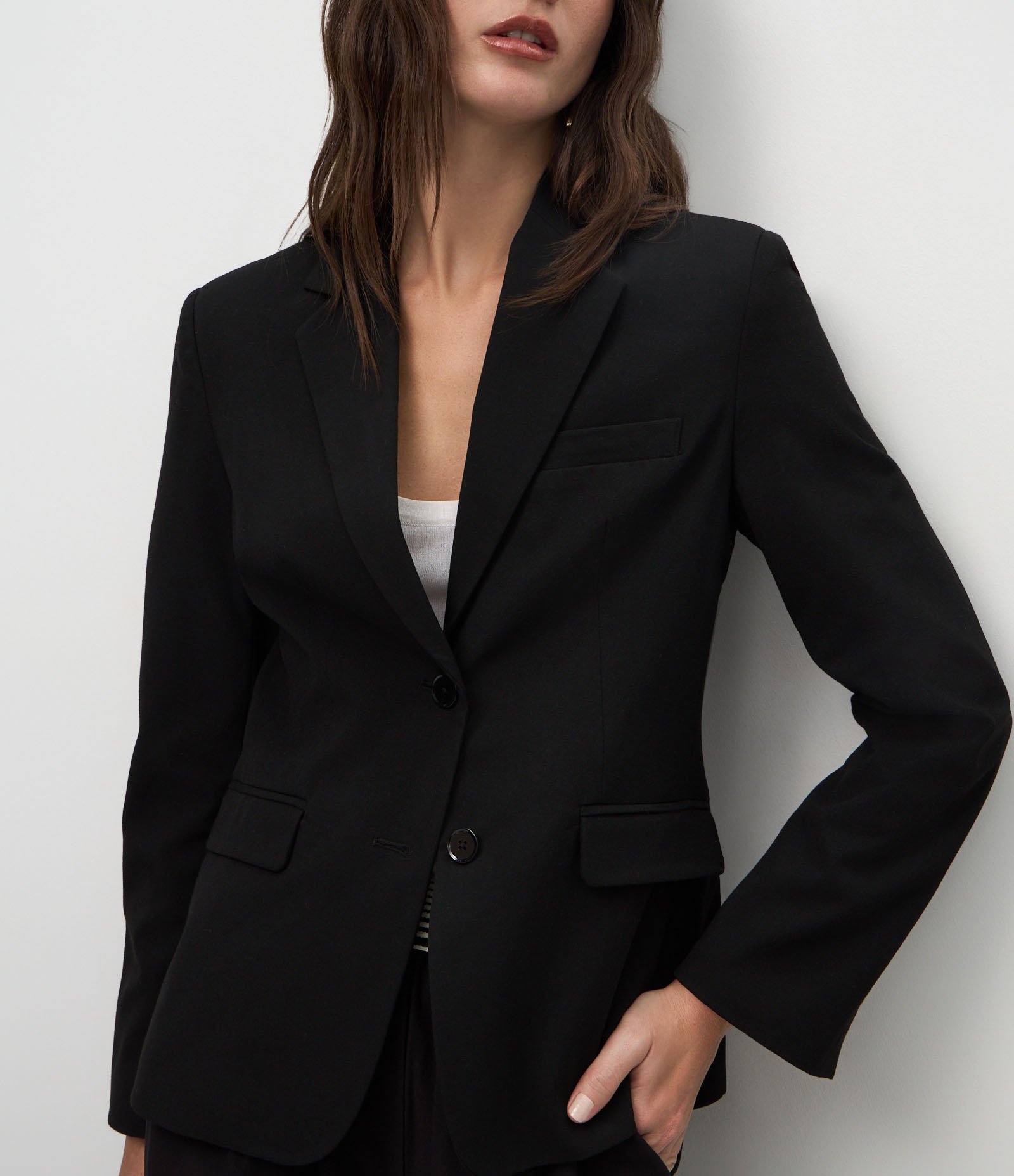 Blazer Alfaiatado com Gola Lapela Preto 4