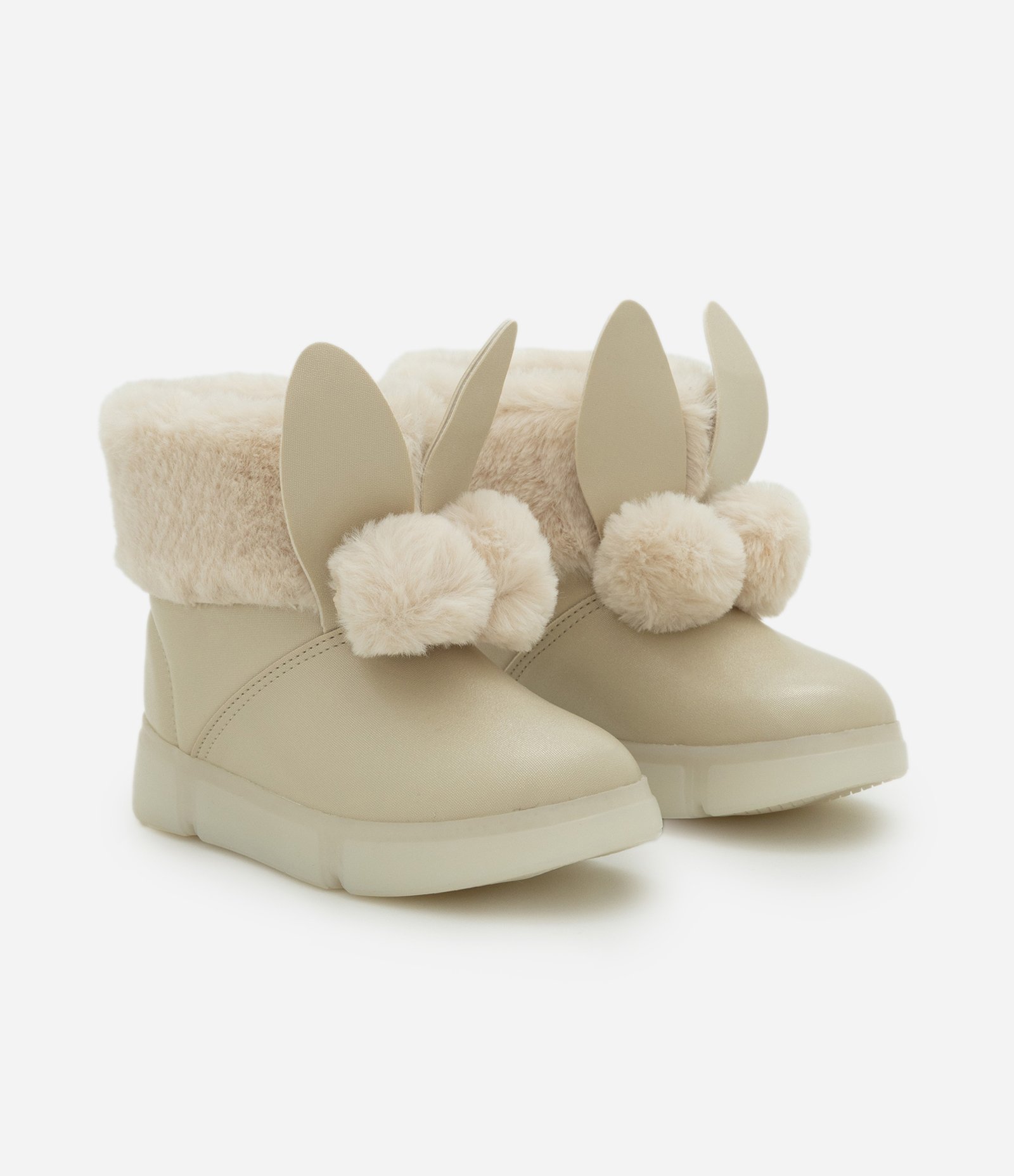 Bota Infantil com Orelhas de Coelho e Sola com LED – Tam 20 a 27 Off White 1