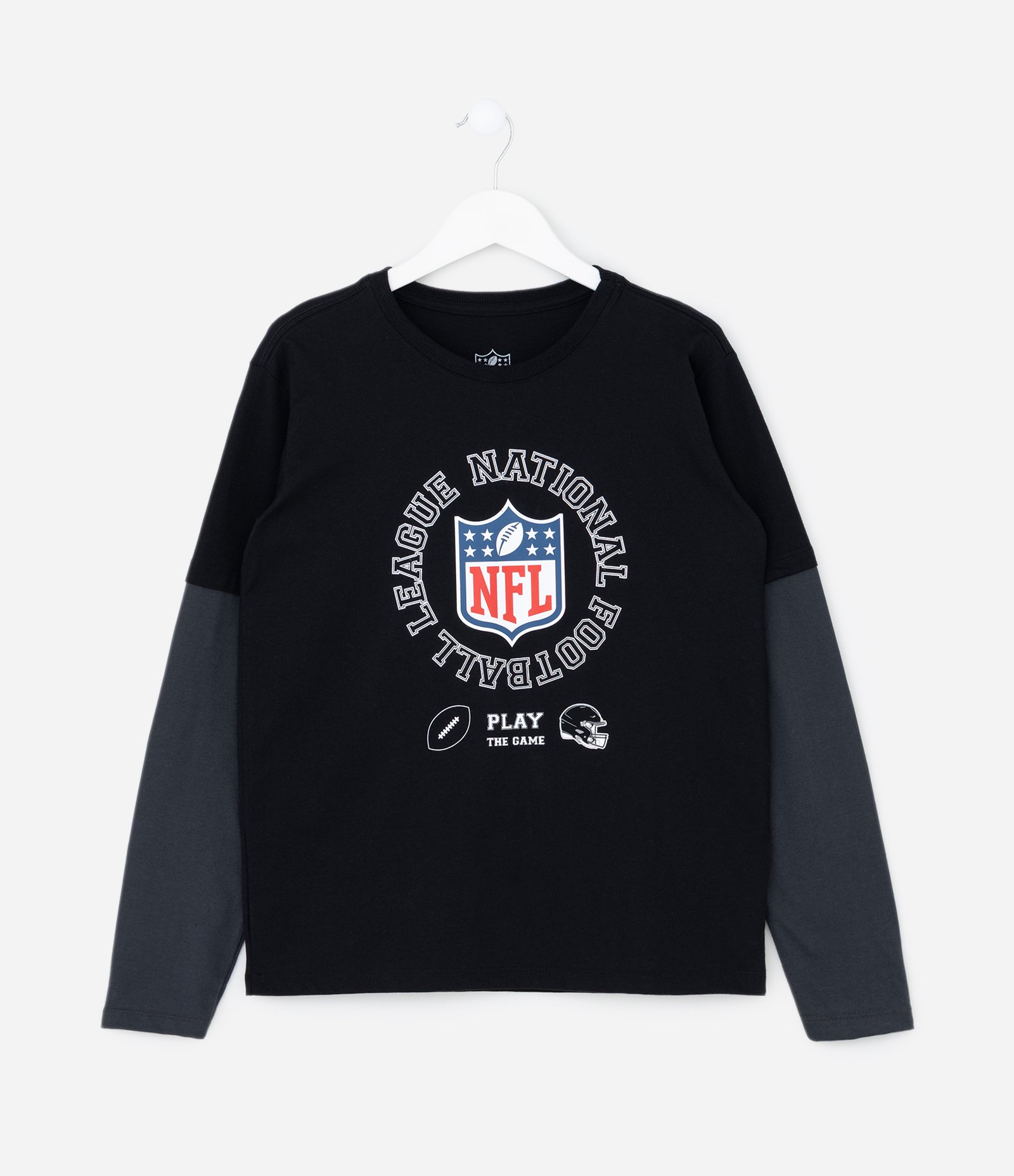 Camiseta Infantil com Estampa NFL – Tam 5 a 14 Anos Preto 2
