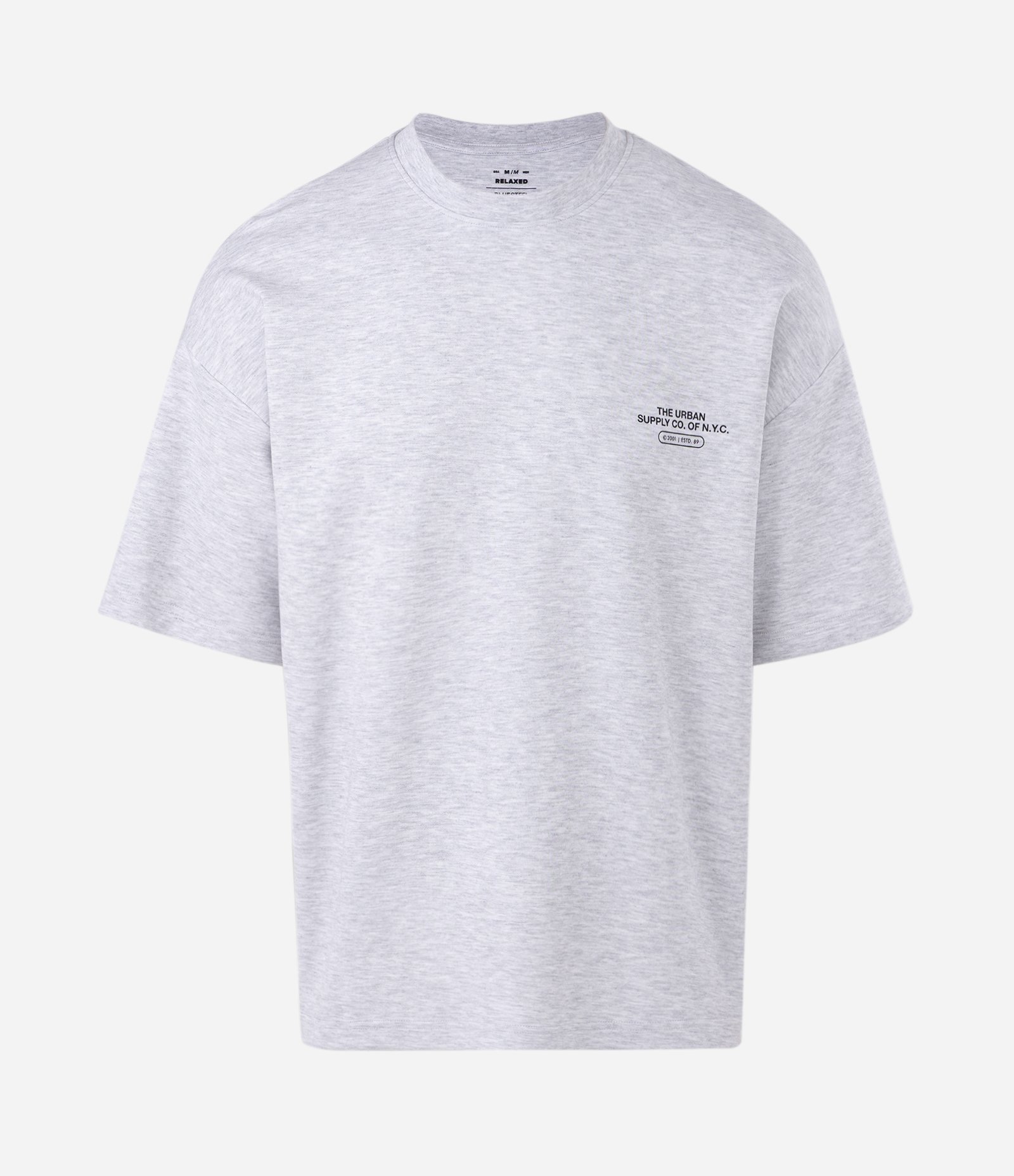 Camiseta MC Relaxed Mescla com Lettering Embossed Cinza 5