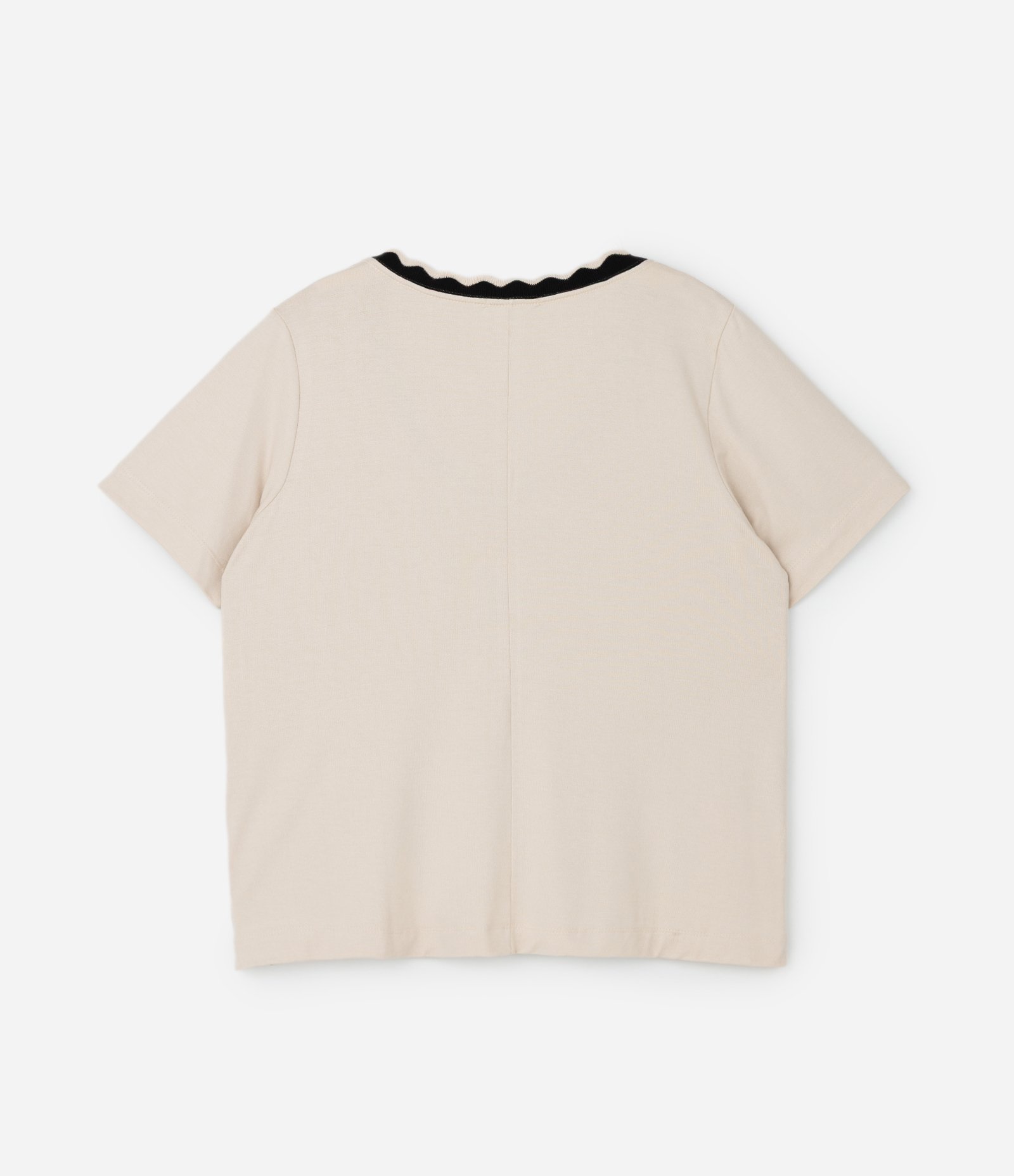 Blusa em Viscolycra com Gola de Ondinha Curve & Plus Size Bege 2