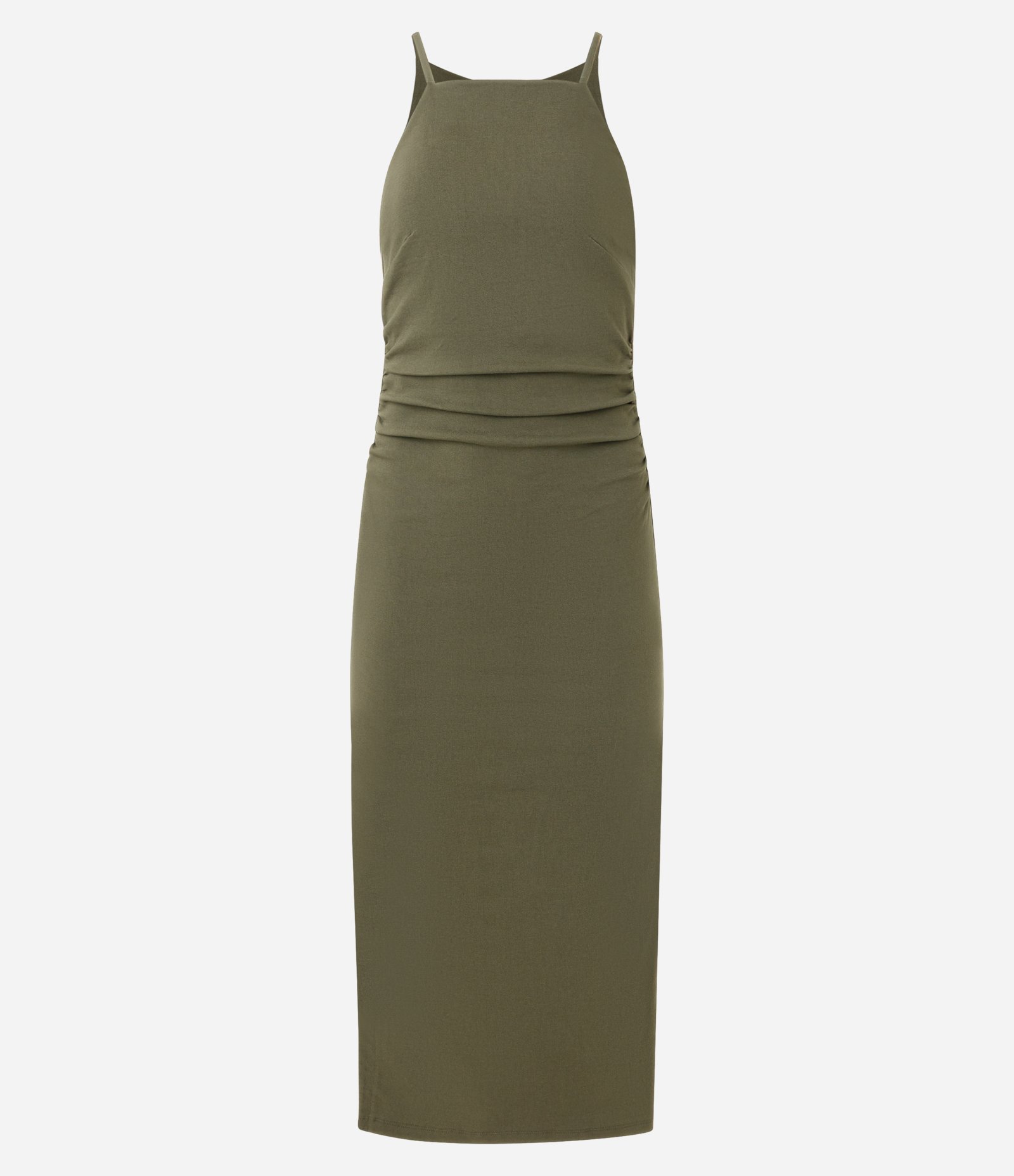 Vestido Midi em Bengaline com Decote Halter Olive Night 1