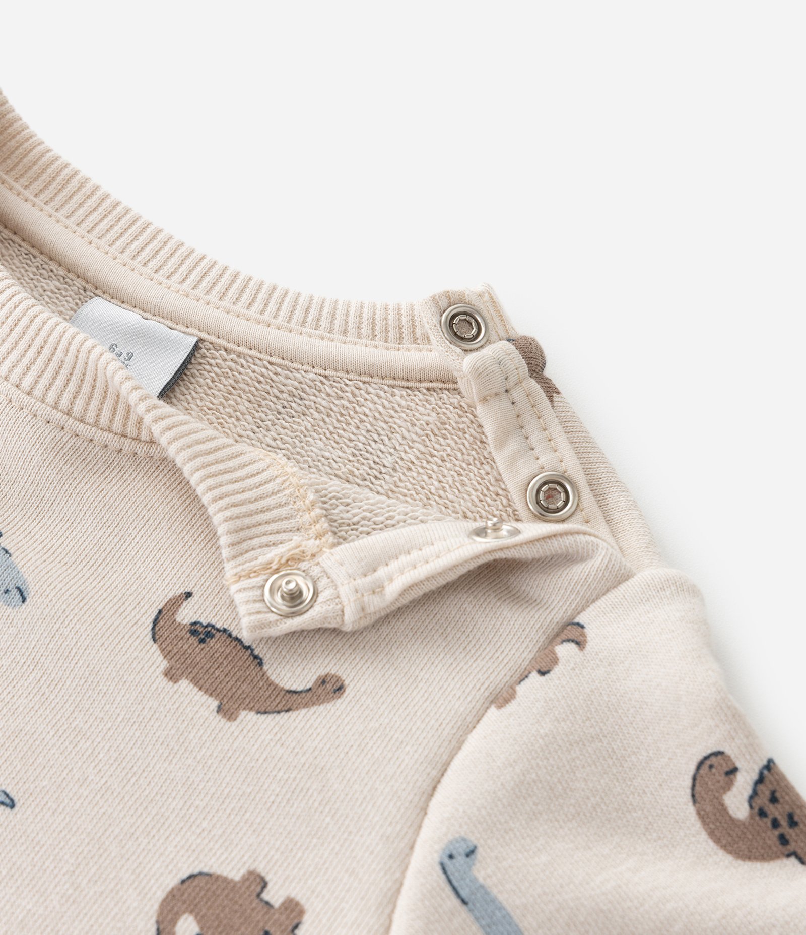 Conjunto Infantil com Casaco Dinossauro e Calça Jogger – Tam RN a 18 Meses Bege Claro 9