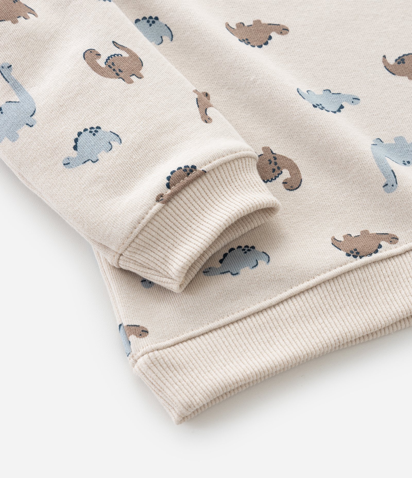 Conjunto Infantil com Casaco Dinossauro e Calça Jogger – Tam RN a 18 Meses Bege Claro 11