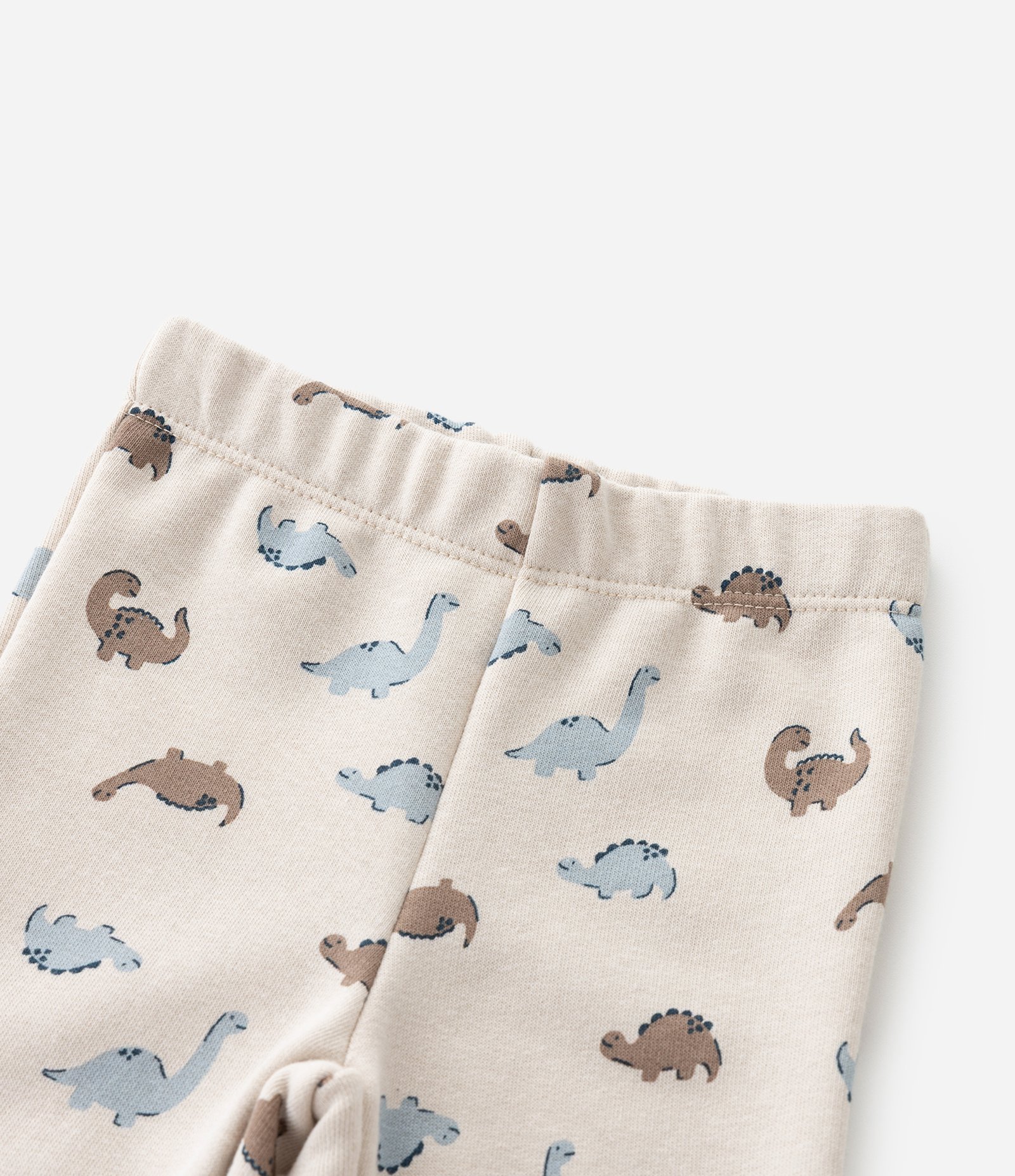 Conjunto Infantil com Casaco Dinossauro e Calça Jogger – Tam RN a 18 Meses Bege Claro 7