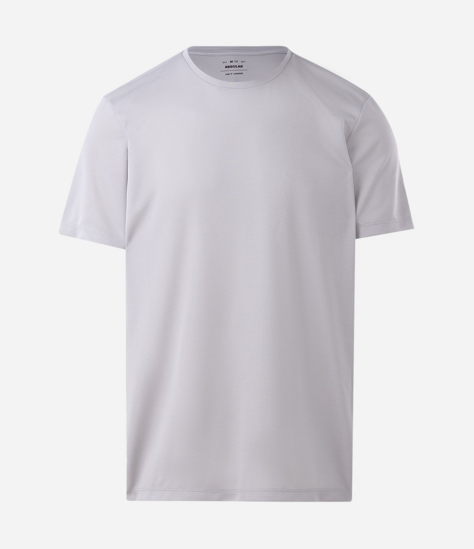 Camiseta Lisa em Tecnologia Dry com Detalhe Refletivo Cinza claro 1