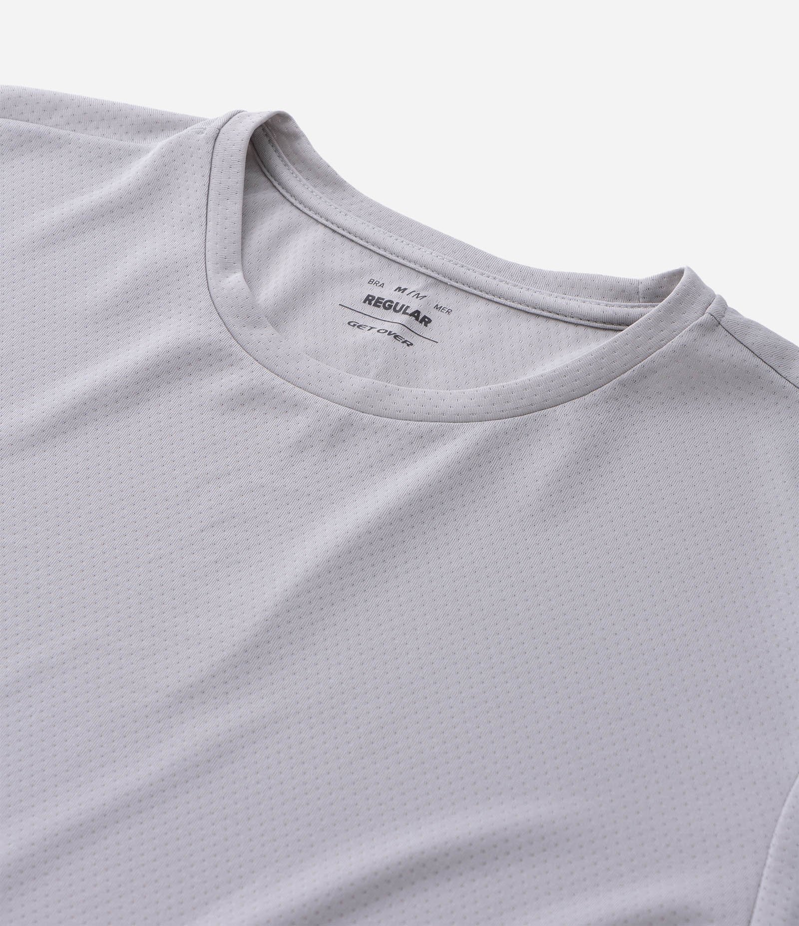 Camiseta Lisa em Tecnologia Dry com Detalhe Refletivo Cinza claro 5