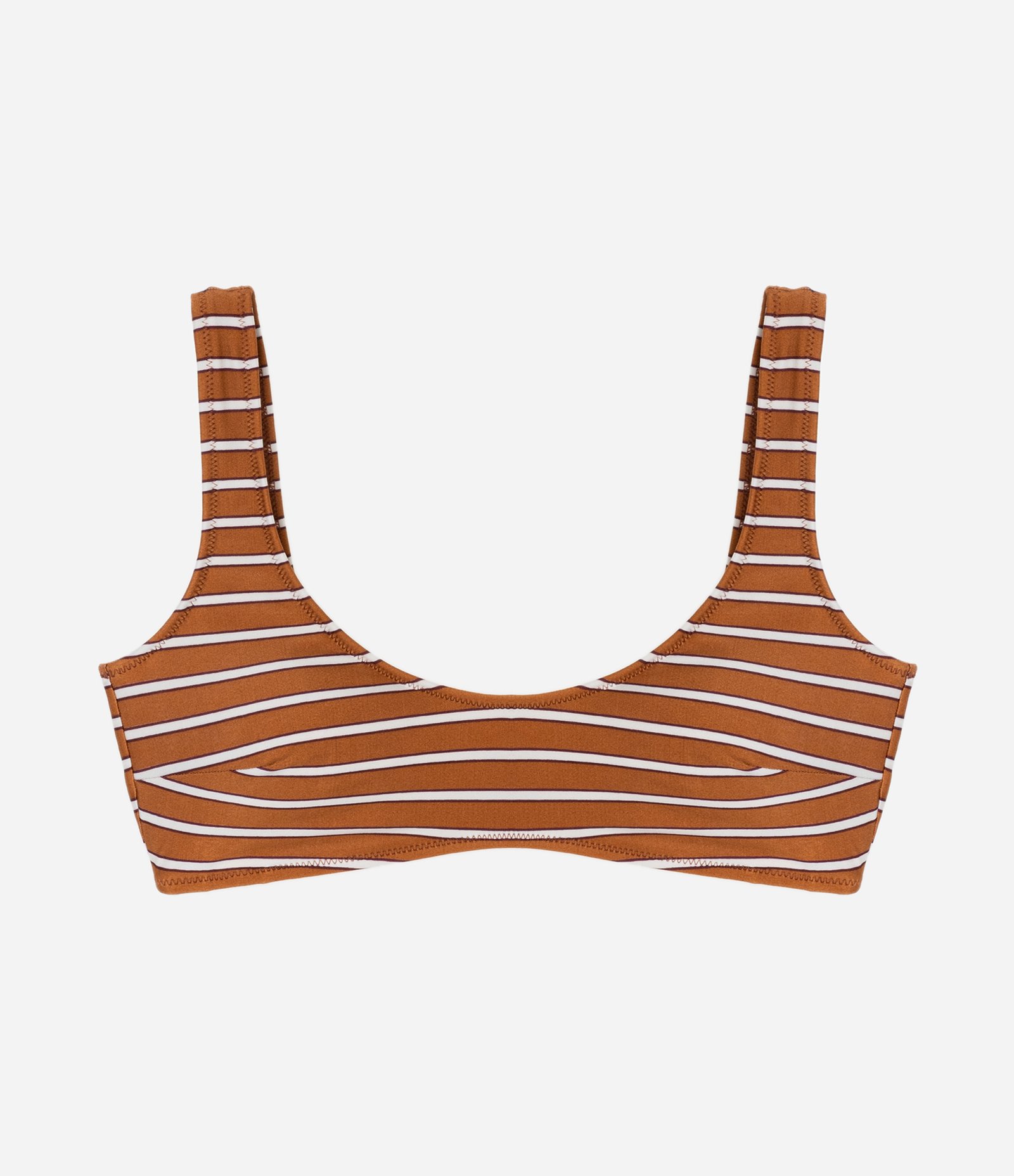 Biquini Top com Estampa Listrada e Bojo Removível Laranja 1
