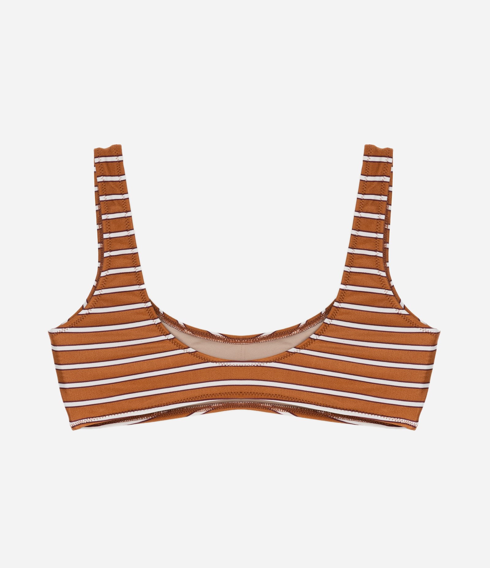Biquini Top com Estampa Listrada e Bojo Removível Laranja 2