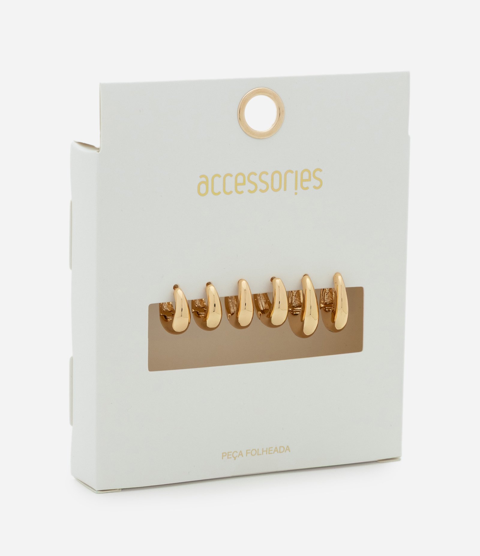 Kit 03 Argolas com Tamanhos Gradativos Dourado 3