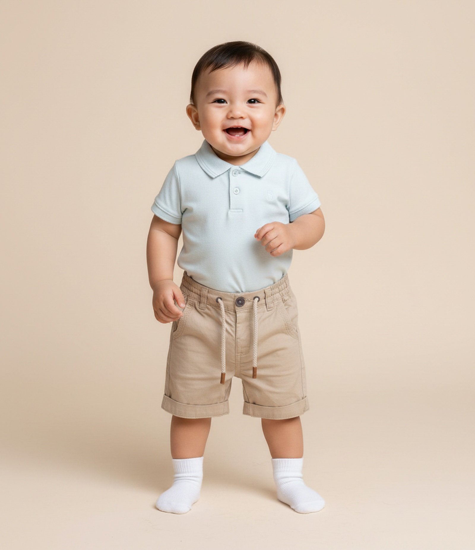 Body Infantil em Piquet Texturizado com Gola Polo – Tam 0 a 18 Meses Azul Claro 1