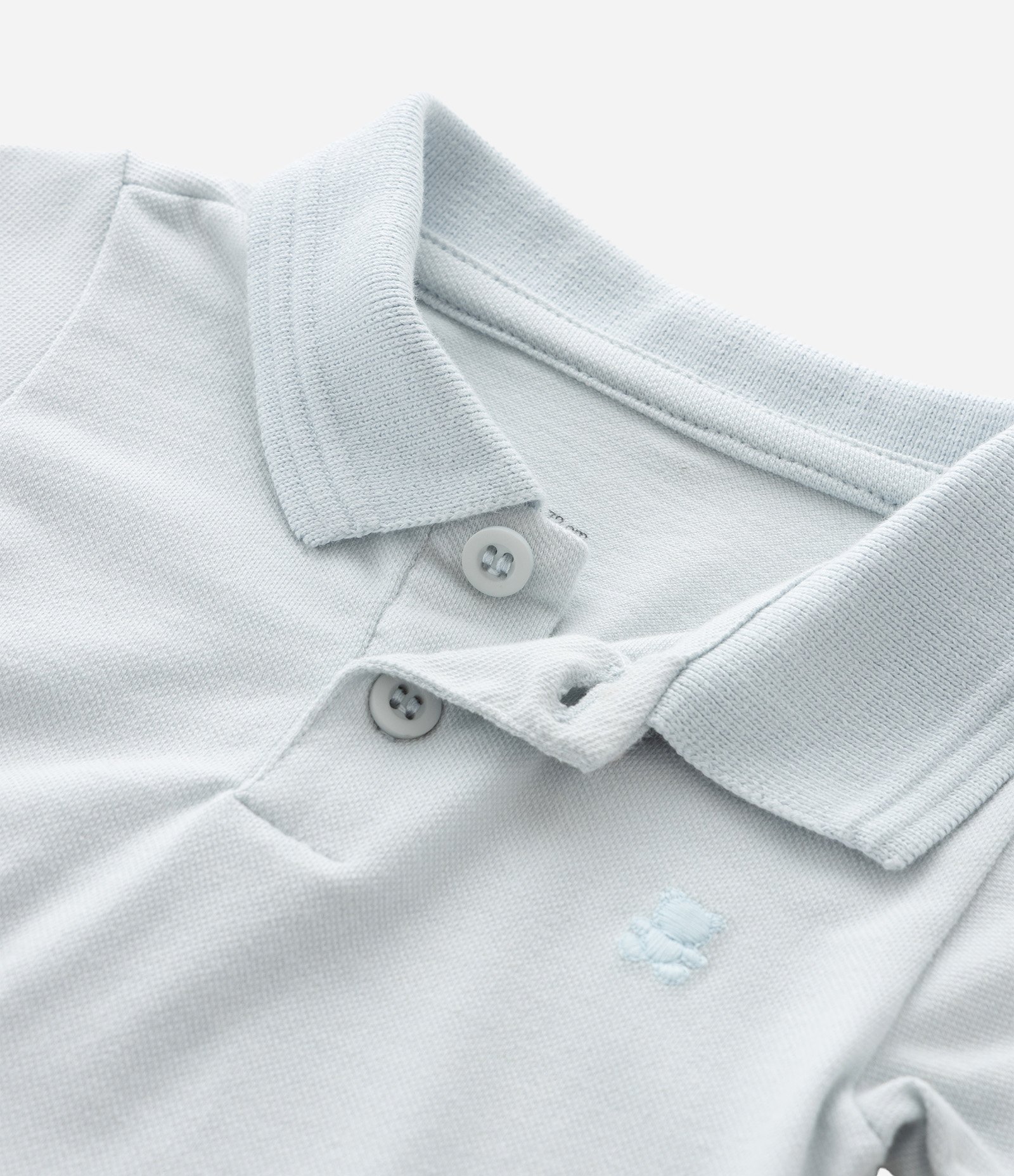 Body Infantil em Piquet Texturizado com Gola Polo – Tam 0 a 18 Meses Azul Claro 5