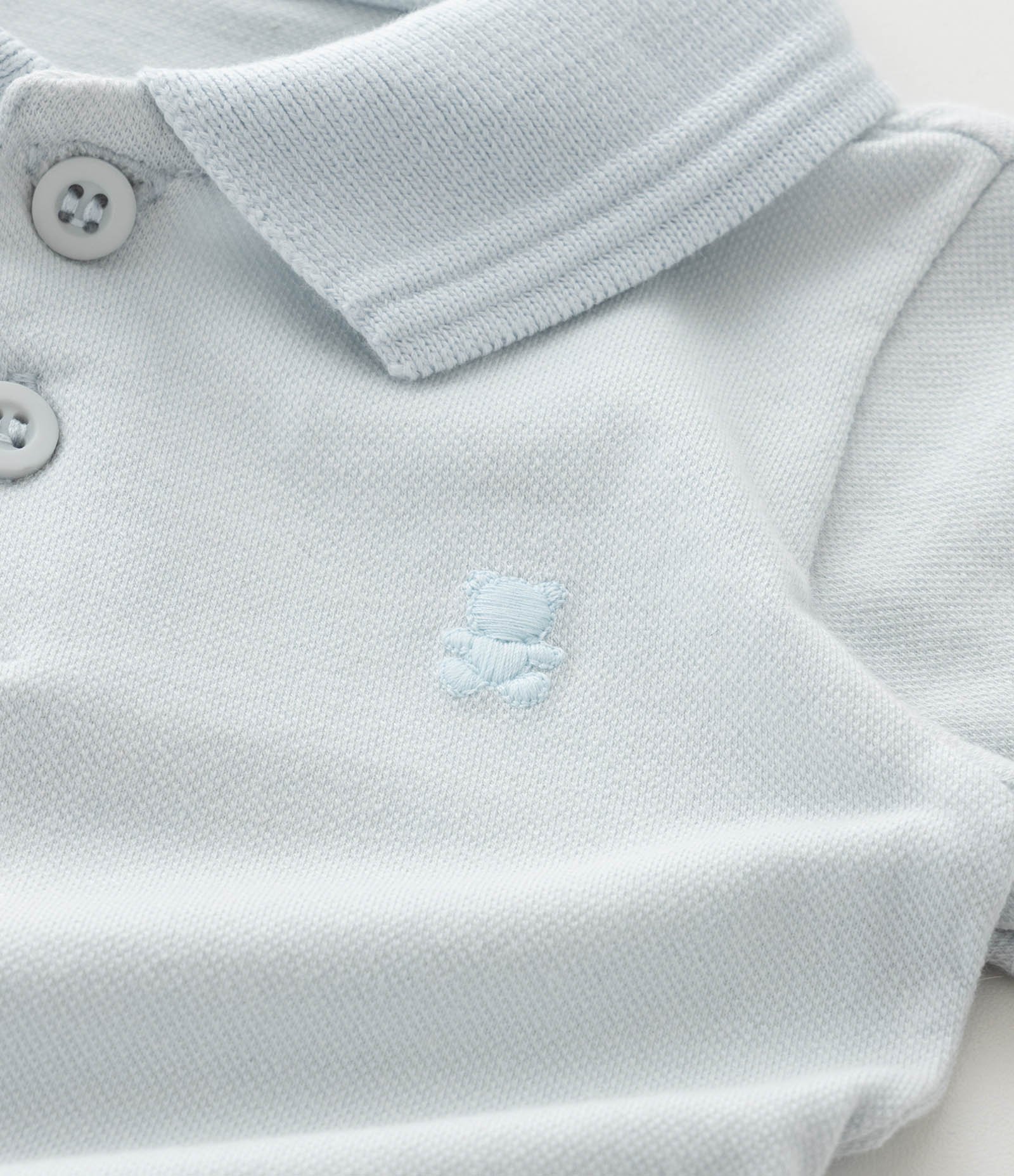 Body Infantil em Piquet Texturizado com Gola Polo – Tam 0 a 18 Meses Azul Claro 7