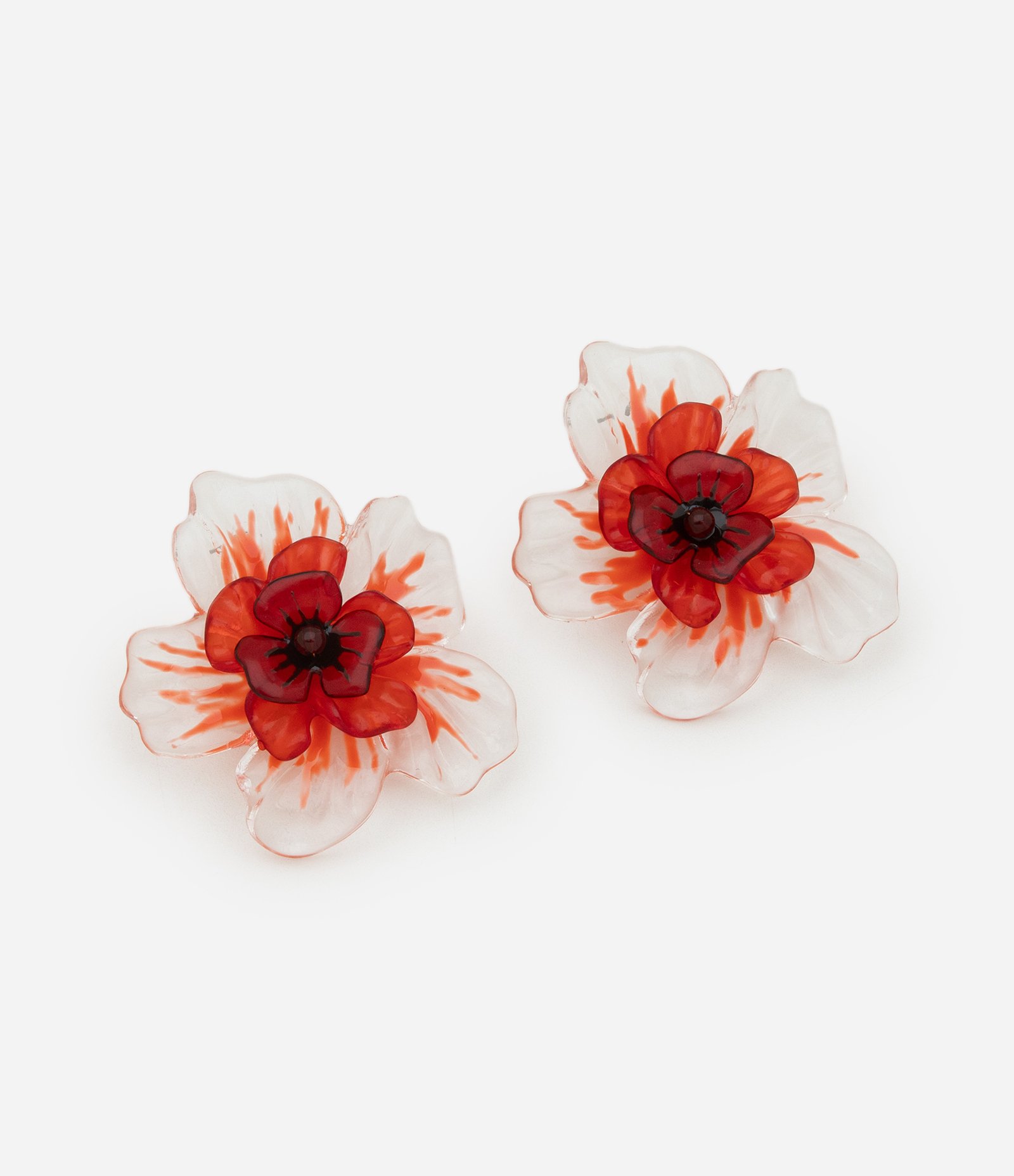 Maxi Brinco com Formato de Flor Resinada Vermelho 1