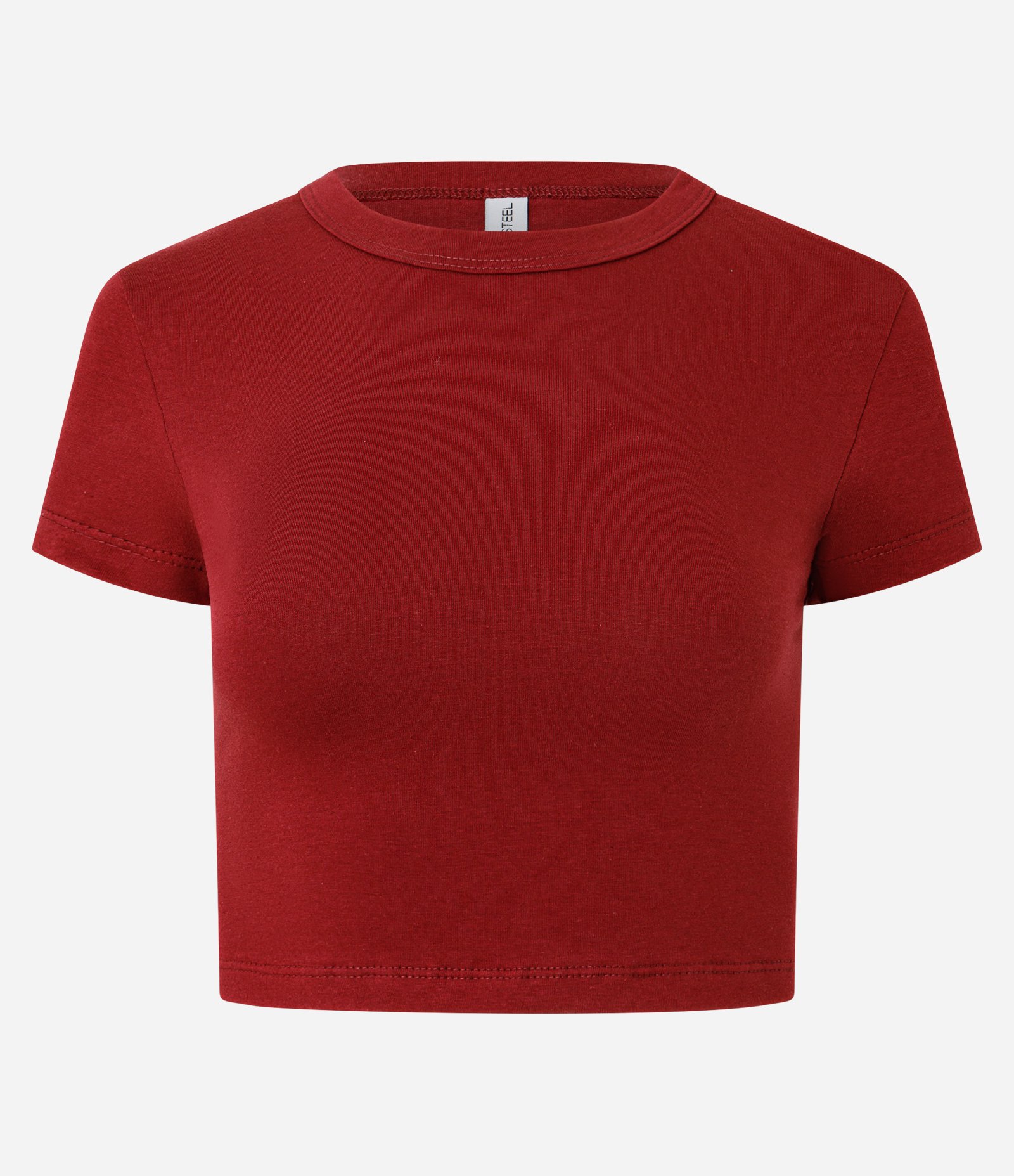 Blusa Baby Tee em Algodão com Cava Deslocada Vermelho 1