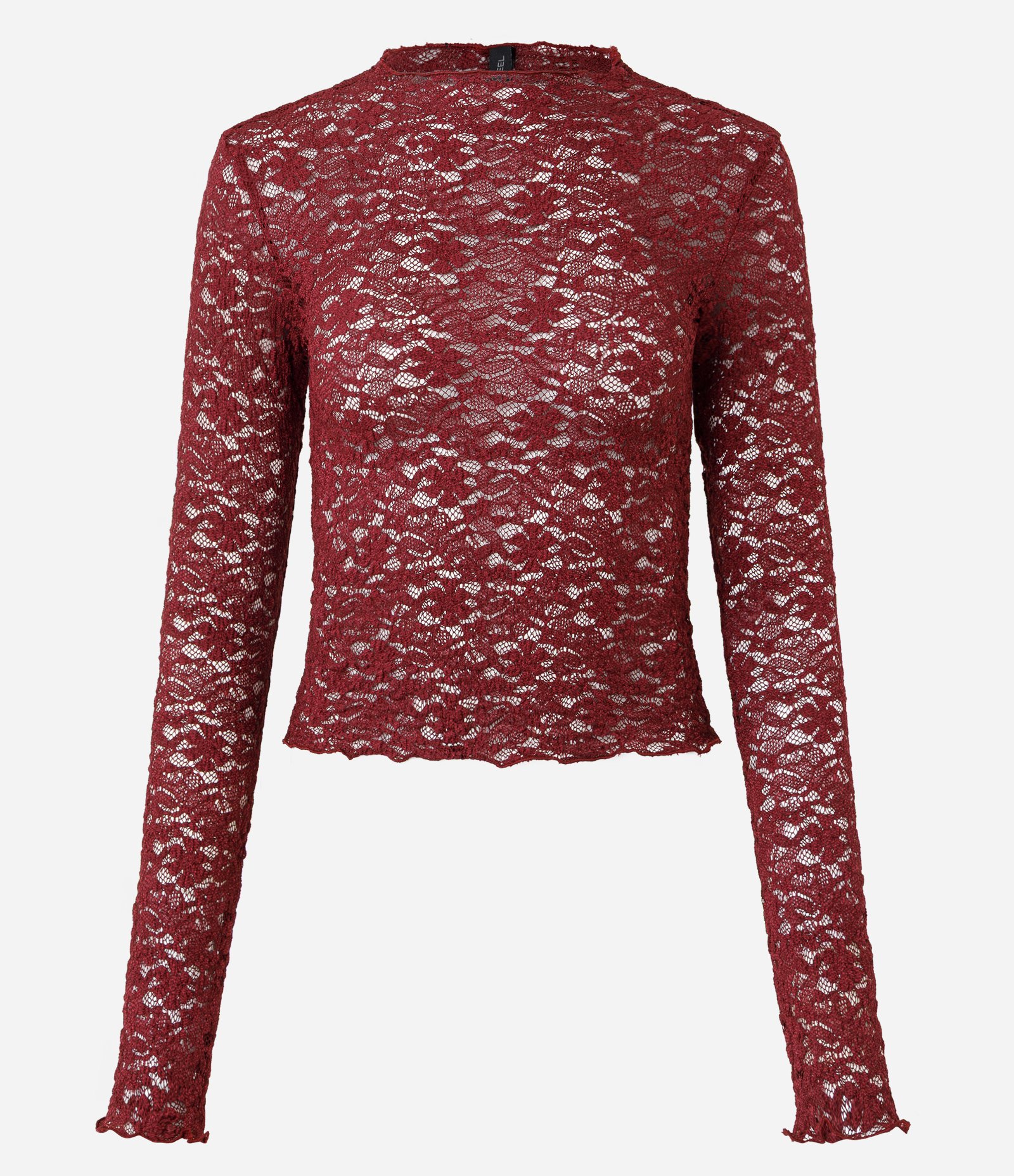 Blusa Manga Longa em Renda Texturizada Tawny Port 1