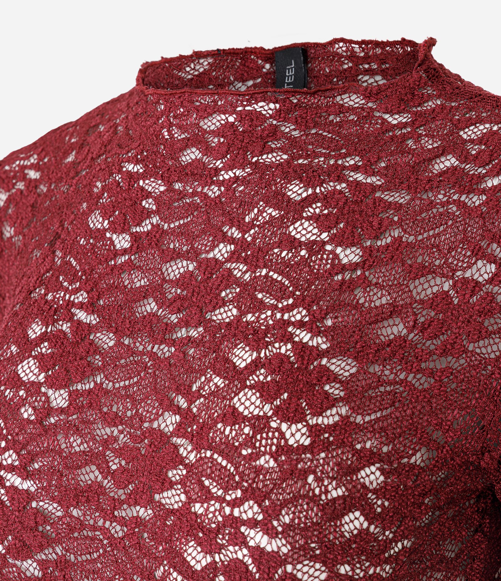 Blusa Manga Longa em Renda Texturizada Tawny Port 2
