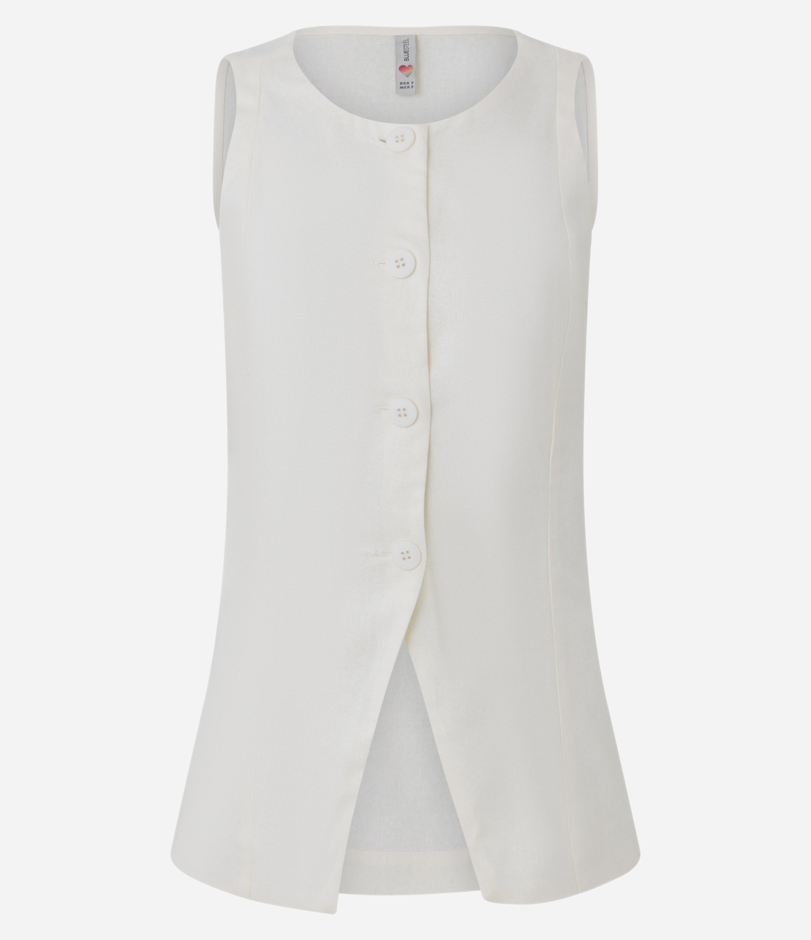 Colete em Viscolinho Acinturado com Faixa Ajustável Branco 1