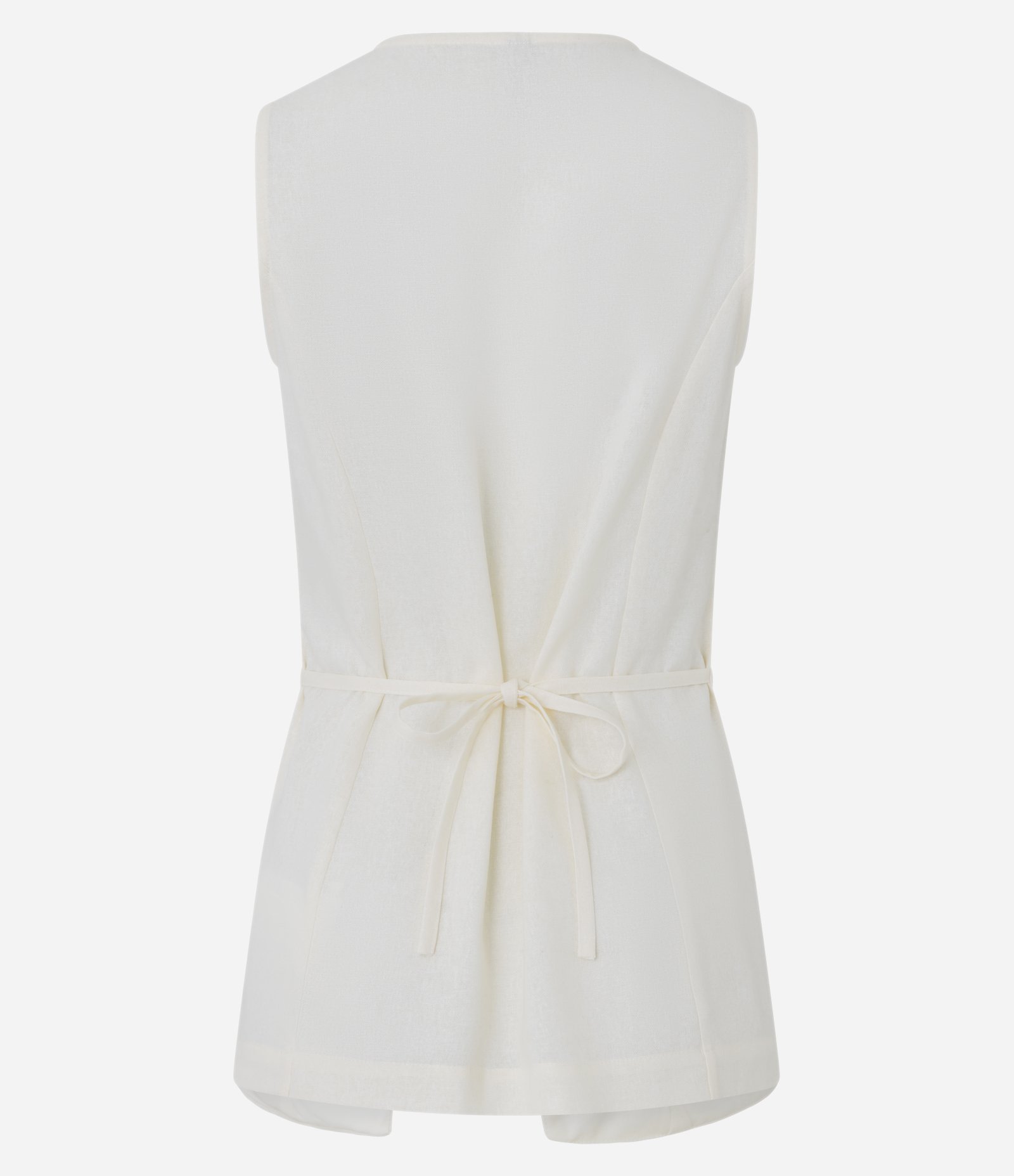 Colete em Viscolinho Acinturado com Faixa Ajustável Branco 2